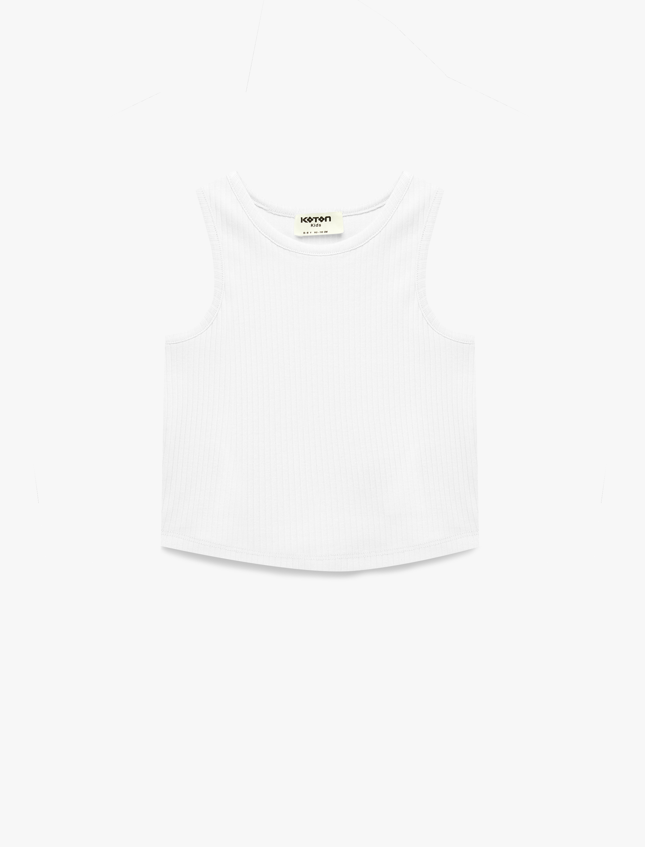  Kız Çocuk Bisiklet Yaka Ribanalı Pamuklu Basic Atlet