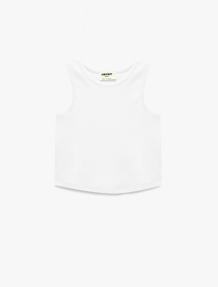 Kız Çocuk Bisiklet Yaka Ribanalı Pamuklu Basic Atlet