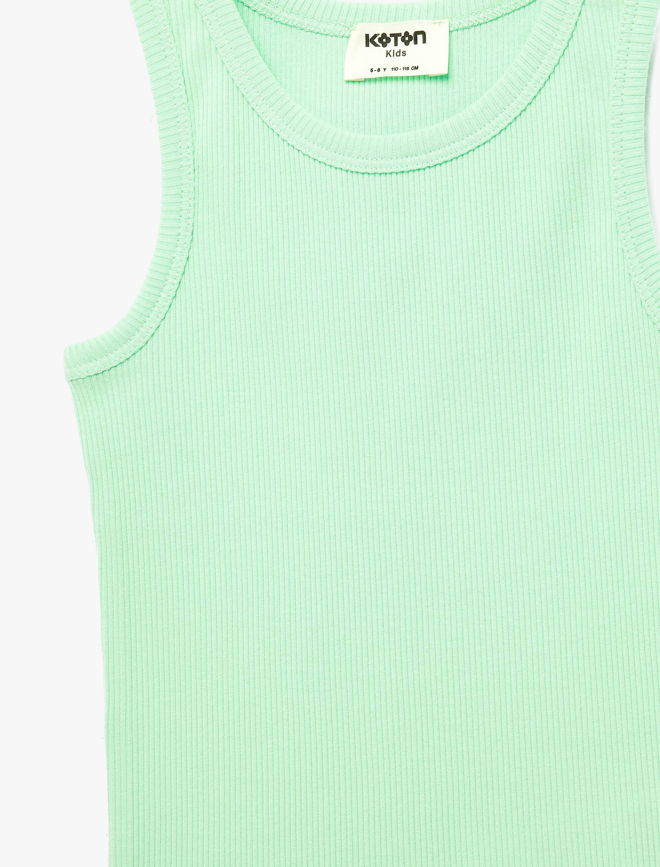  Kız Çocuk Pamuklu Ribanalı Bisiklet Yaka Basic Atlet