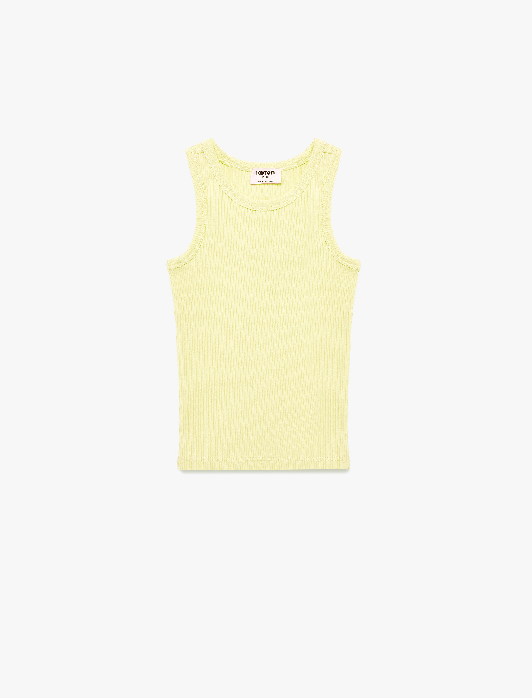  Kız Çocuk Pamuklu Ribanalı Bisiklet Yaka Basic Atlet