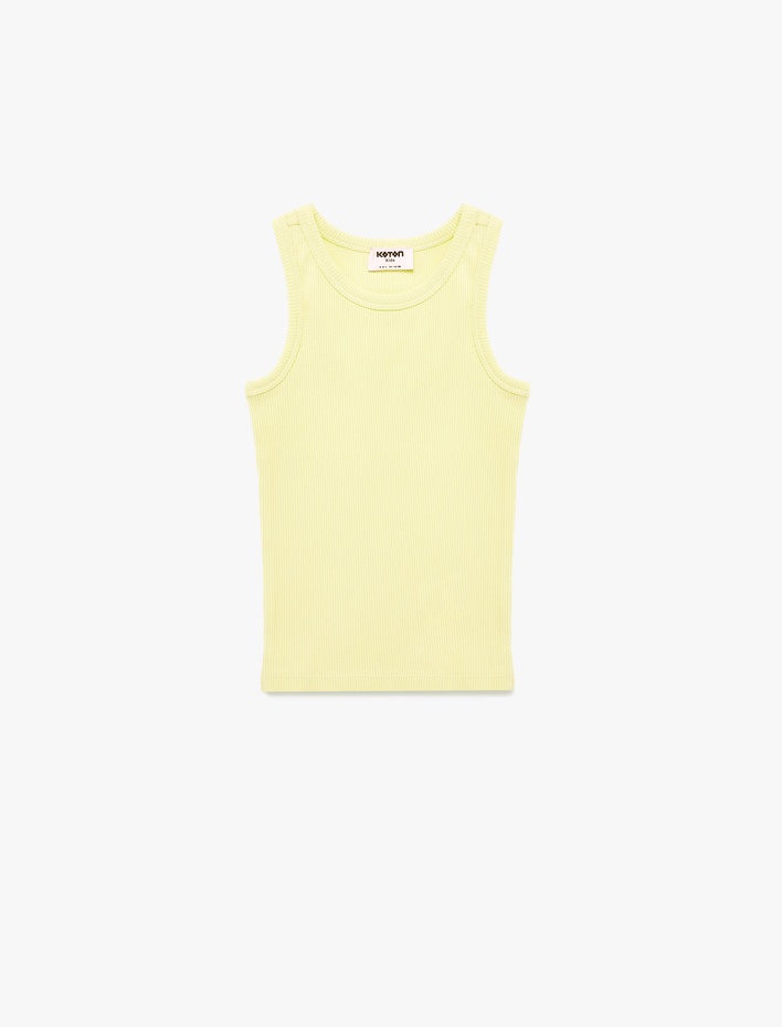 Kız Çocuk Pamuklu Ribanalı Bisiklet Yaka Basic Atlet