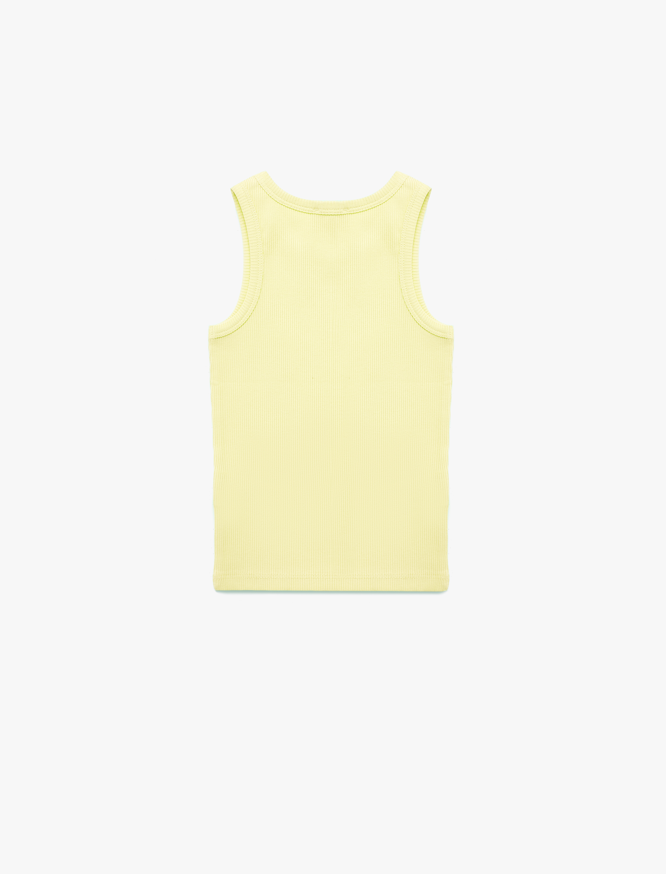  Kız Çocuk Pamuklu Ribanalı Bisiklet Yaka Basic Atlet