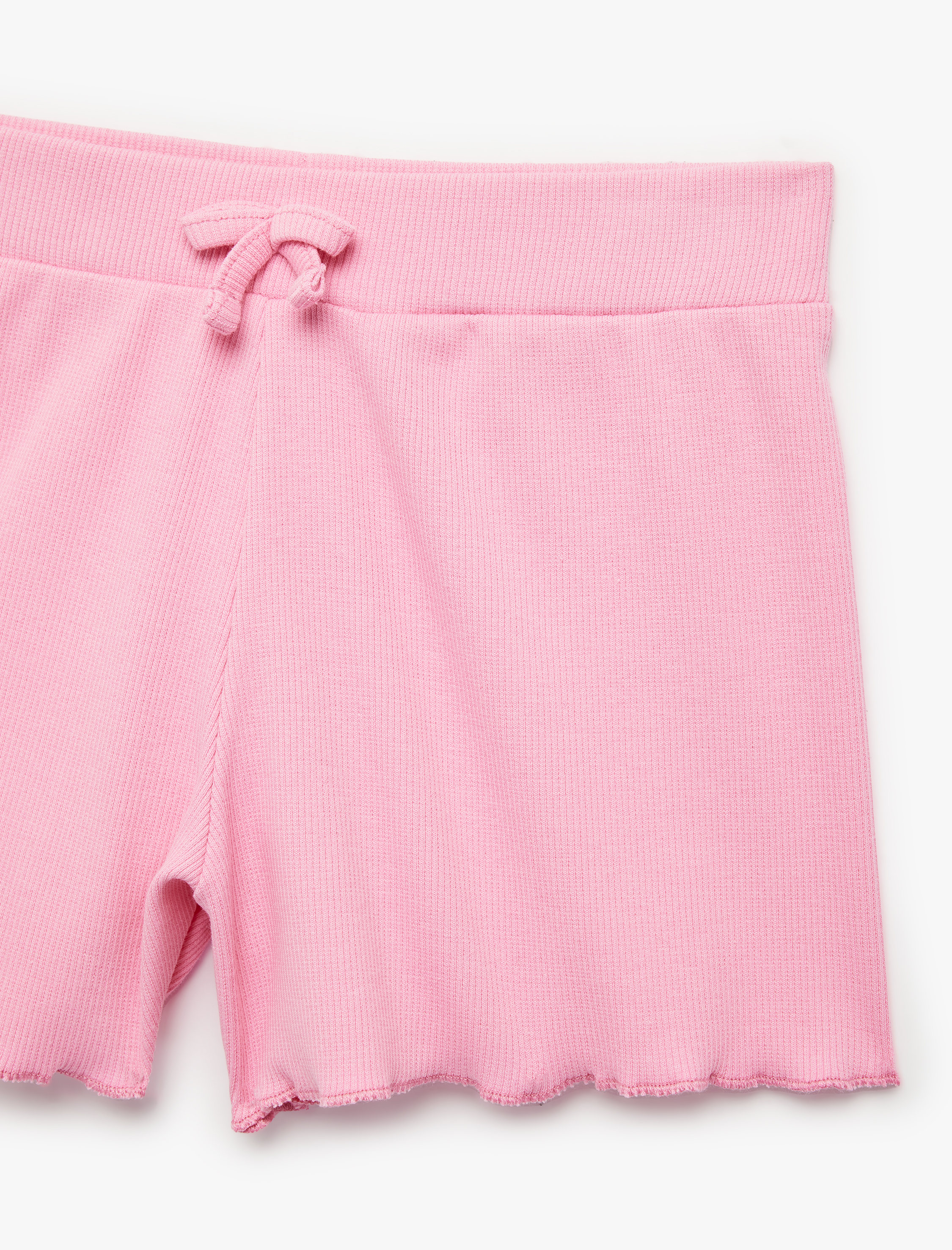  Kız Çocuk Fiyonk Detaylı Kaşkorse Pamuklu Basic Şort