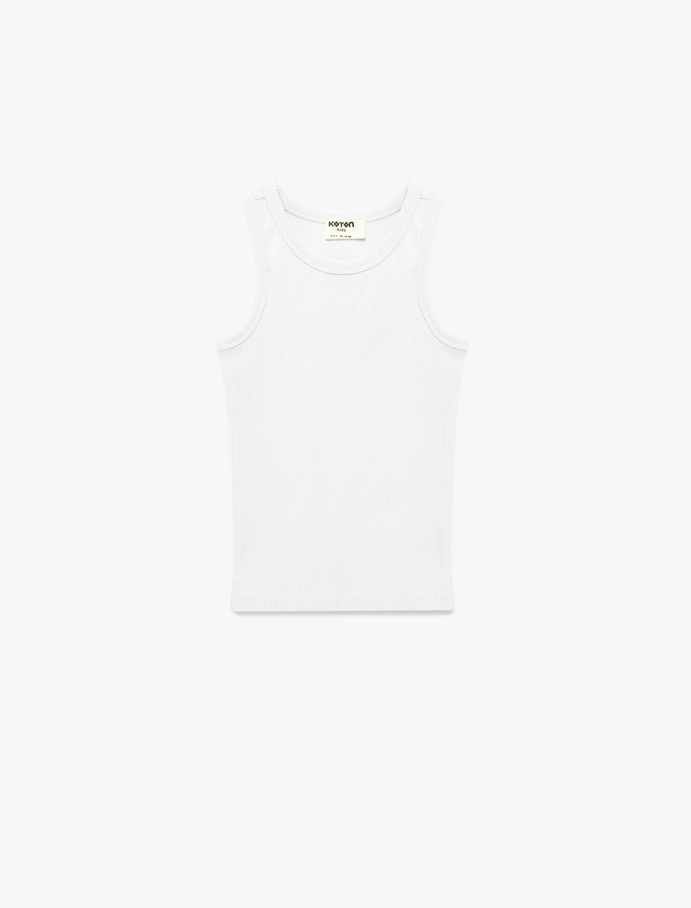  Kız Çocuk Pamuklu Ribanalı Bisiklet Yaka Basic Atlet