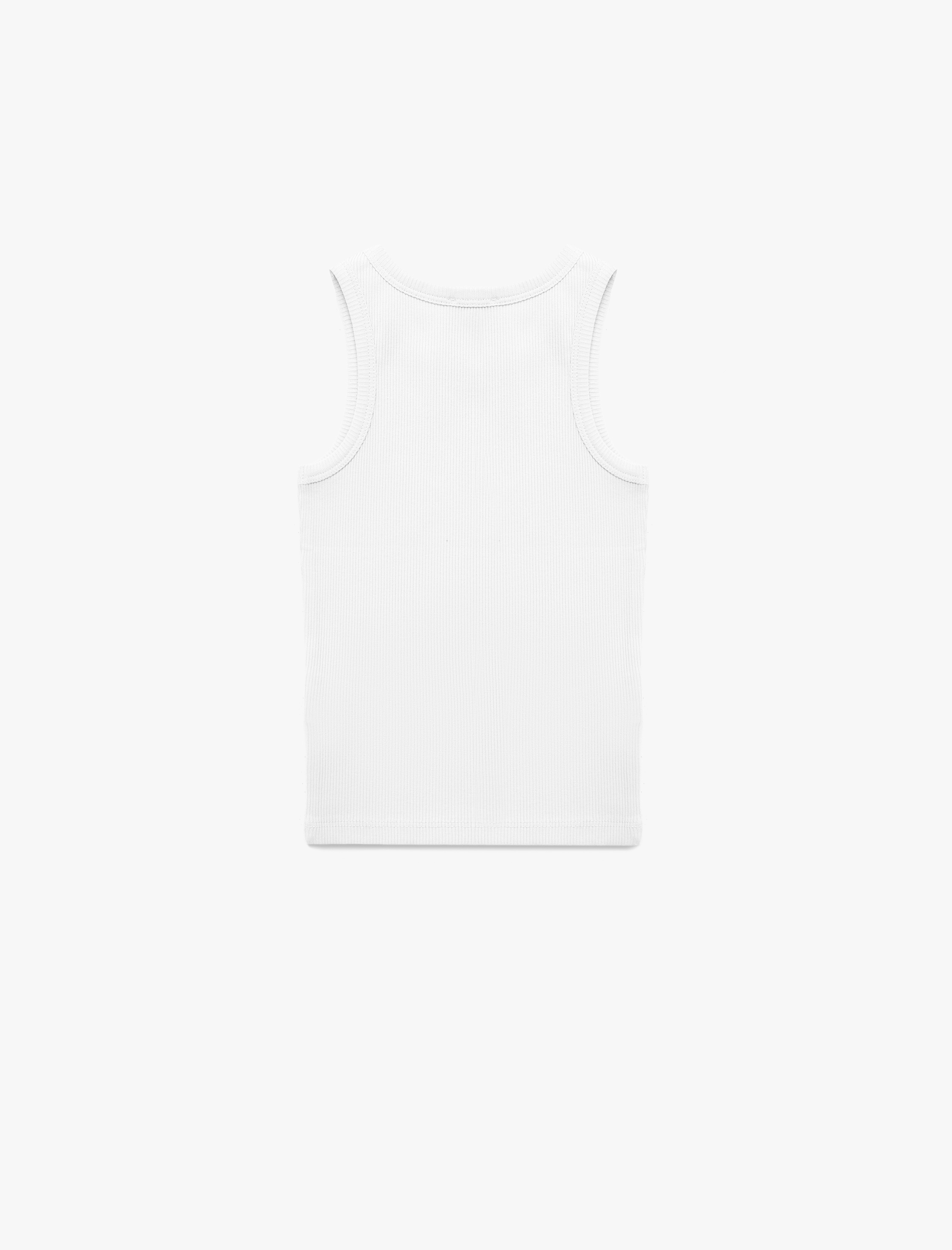  Kız Çocuk Pamuklu Ribanalı Bisiklet Yaka Basic Atlet