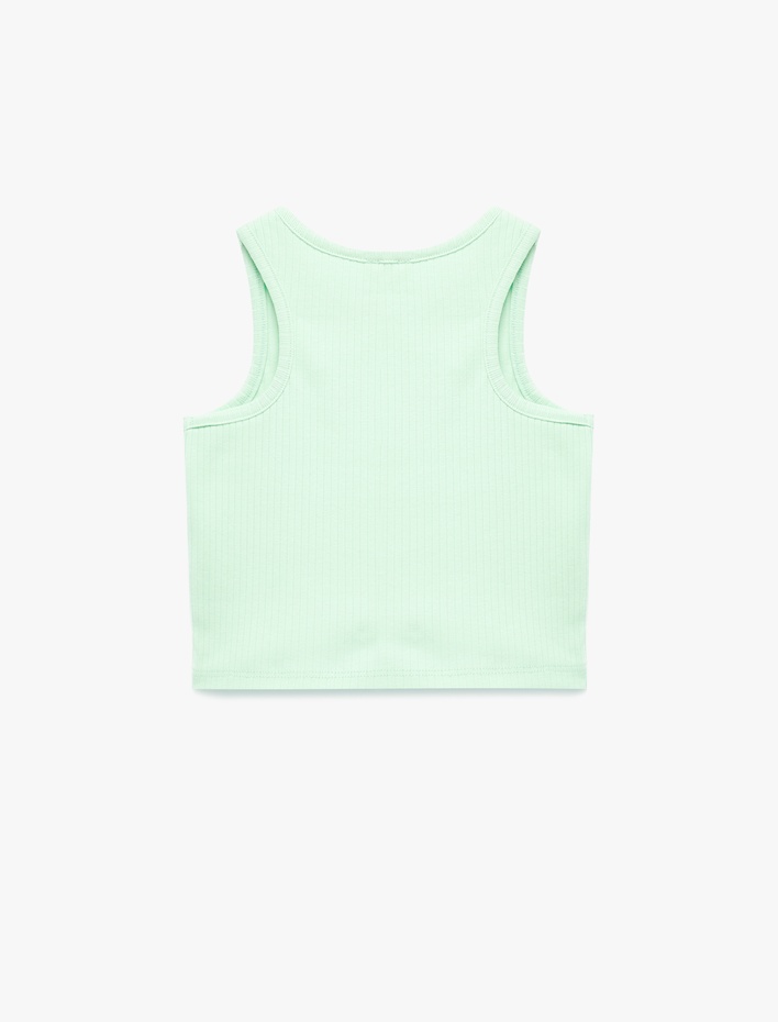 Kız Çocuk Bisiklet Yaka Ribanalı Pamuklu Basic Atlet