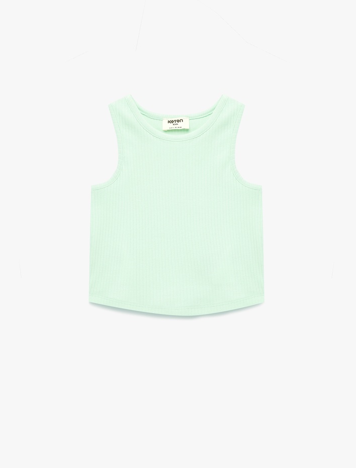 Kız Çocuk Bisiklet Yaka Ribanalı Pamuklu Basic Atlet