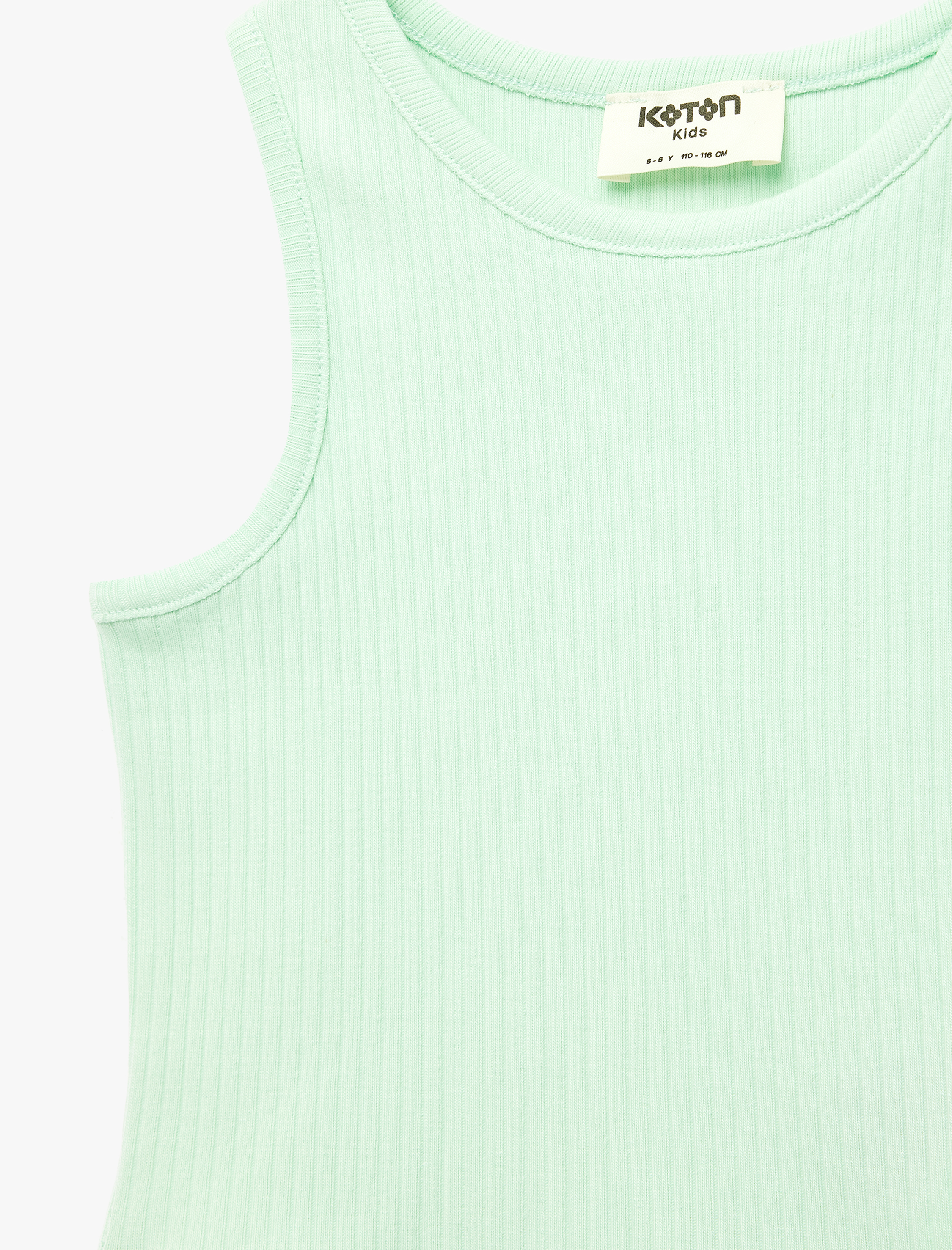  Kız Çocuk Bisiklet Yaka Ribanalı Pamuklu Basic Atlet