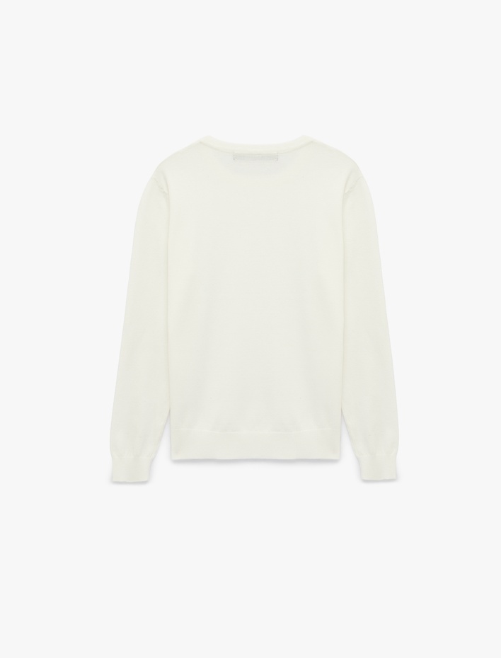  Regular Fit Uzun Kollu Bisiklet Yaka Basic Triko Kazak