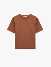 Regular Fit Pamuklu Kısa Kollu Bisiklet Yaka Basic Tişört