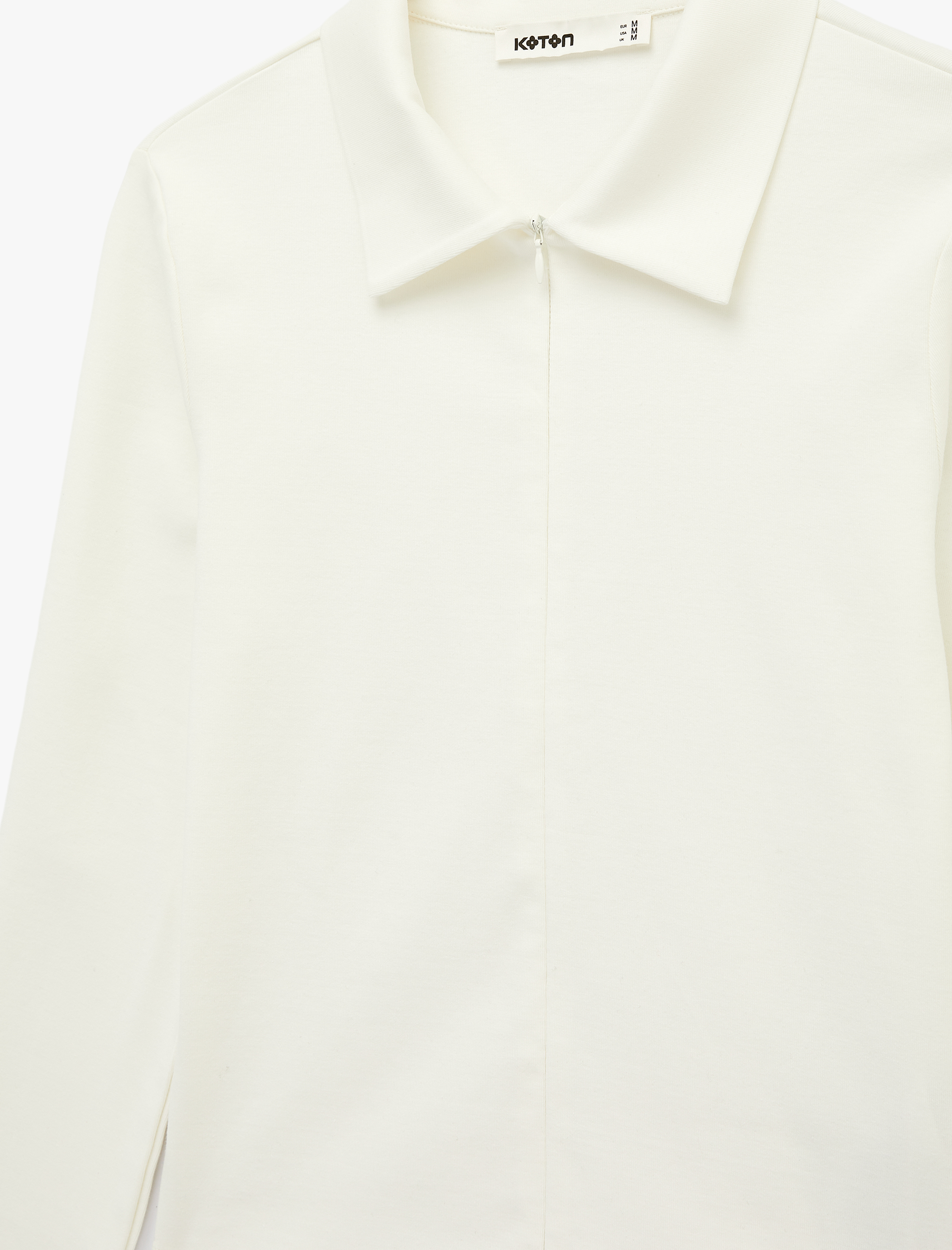   Pamuklu Slim Fit Uzun Kollu Polo Yaka Fermuarlı Hırka