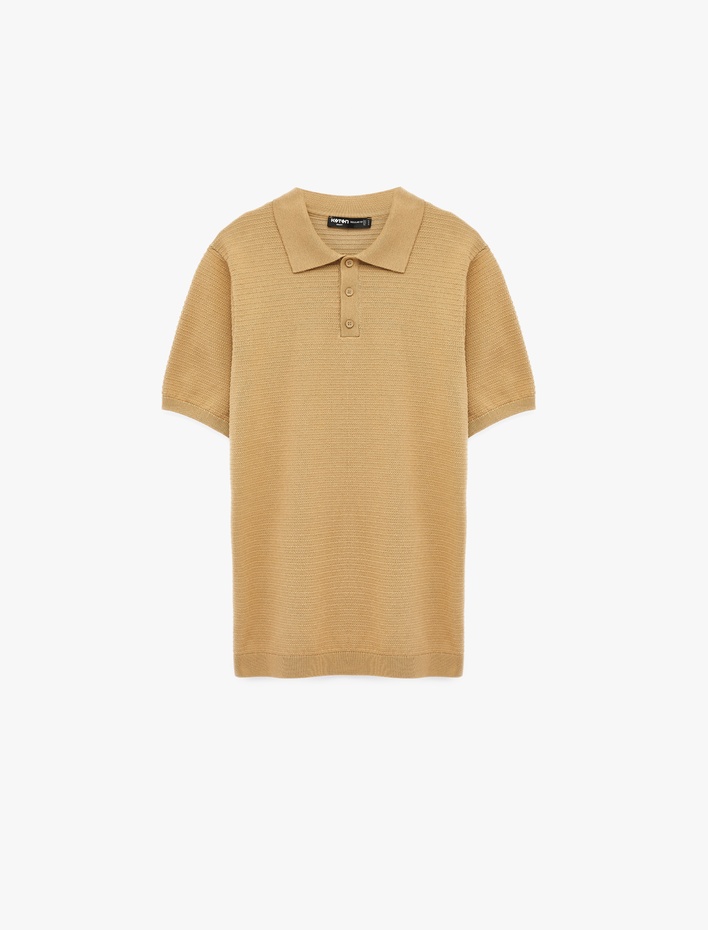  Regular Fit Pamuklu Polo Yaka Kısa Kollu Triko Tişört