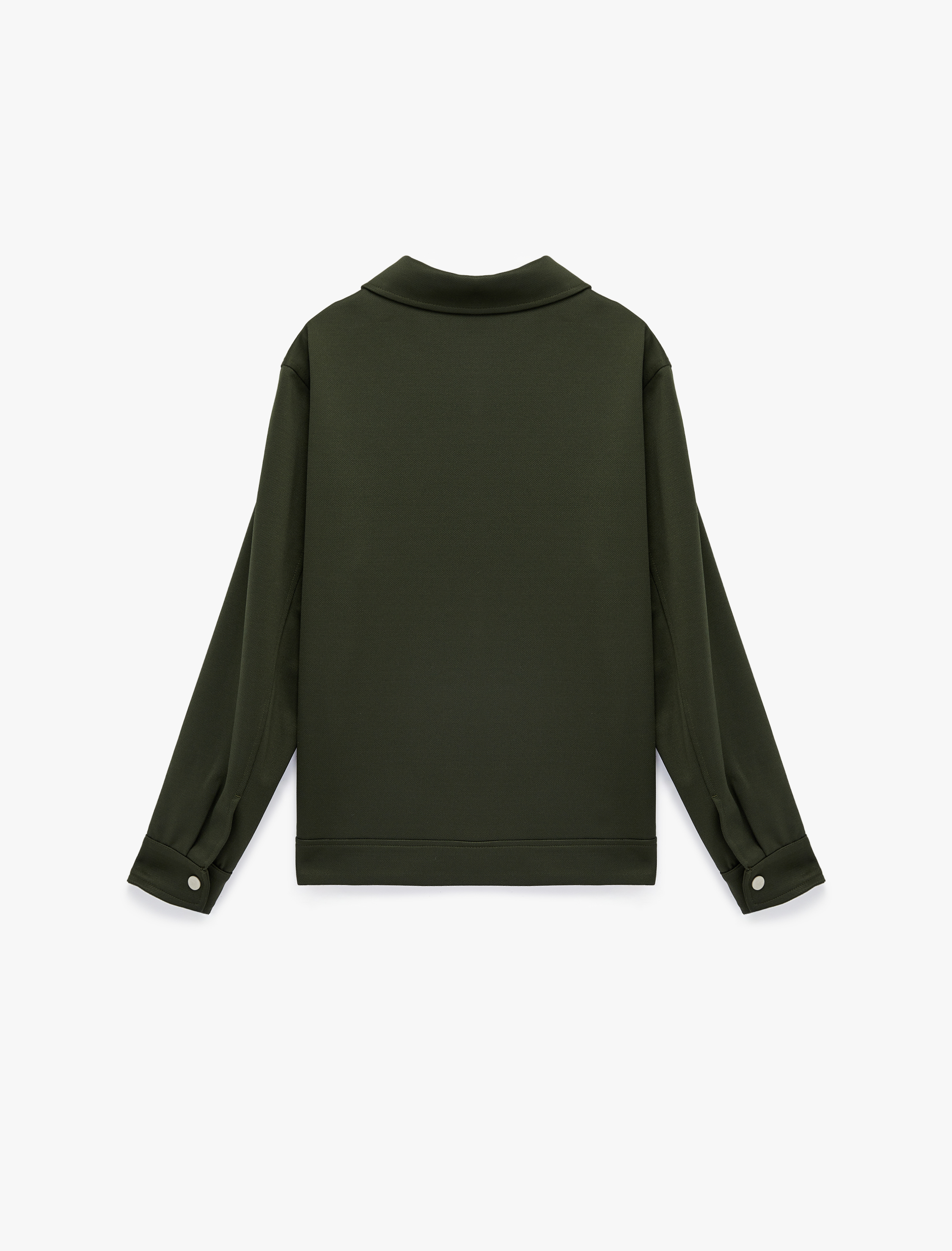   Regular Fit Uzun Kollu Cepli Gömlek Yaka Fermuarlı Mevsimlik Ceket