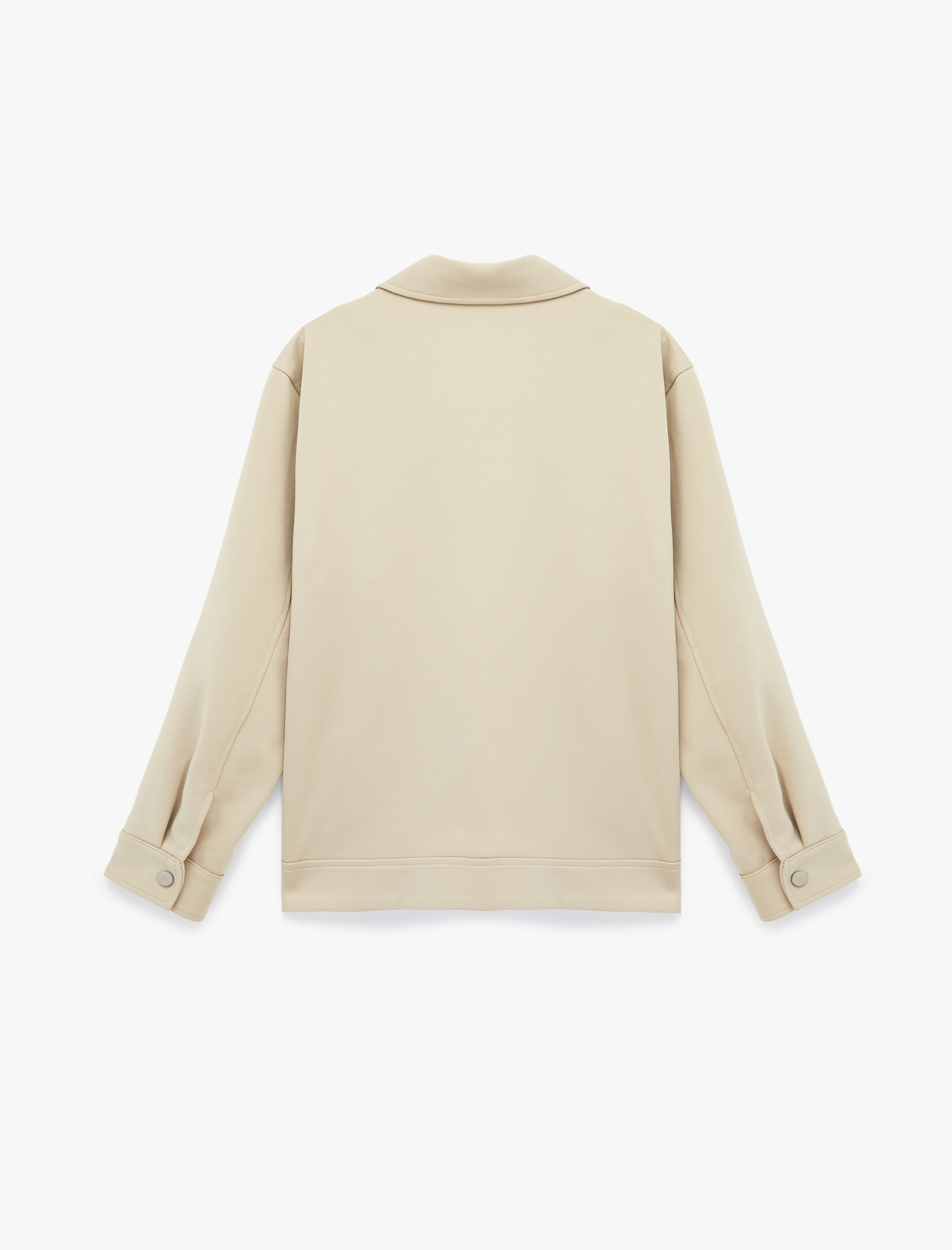   Regular Fit Uzun Kollu Cepli Gömlek Yaka Fermuarlı Mevsimlik Ceket