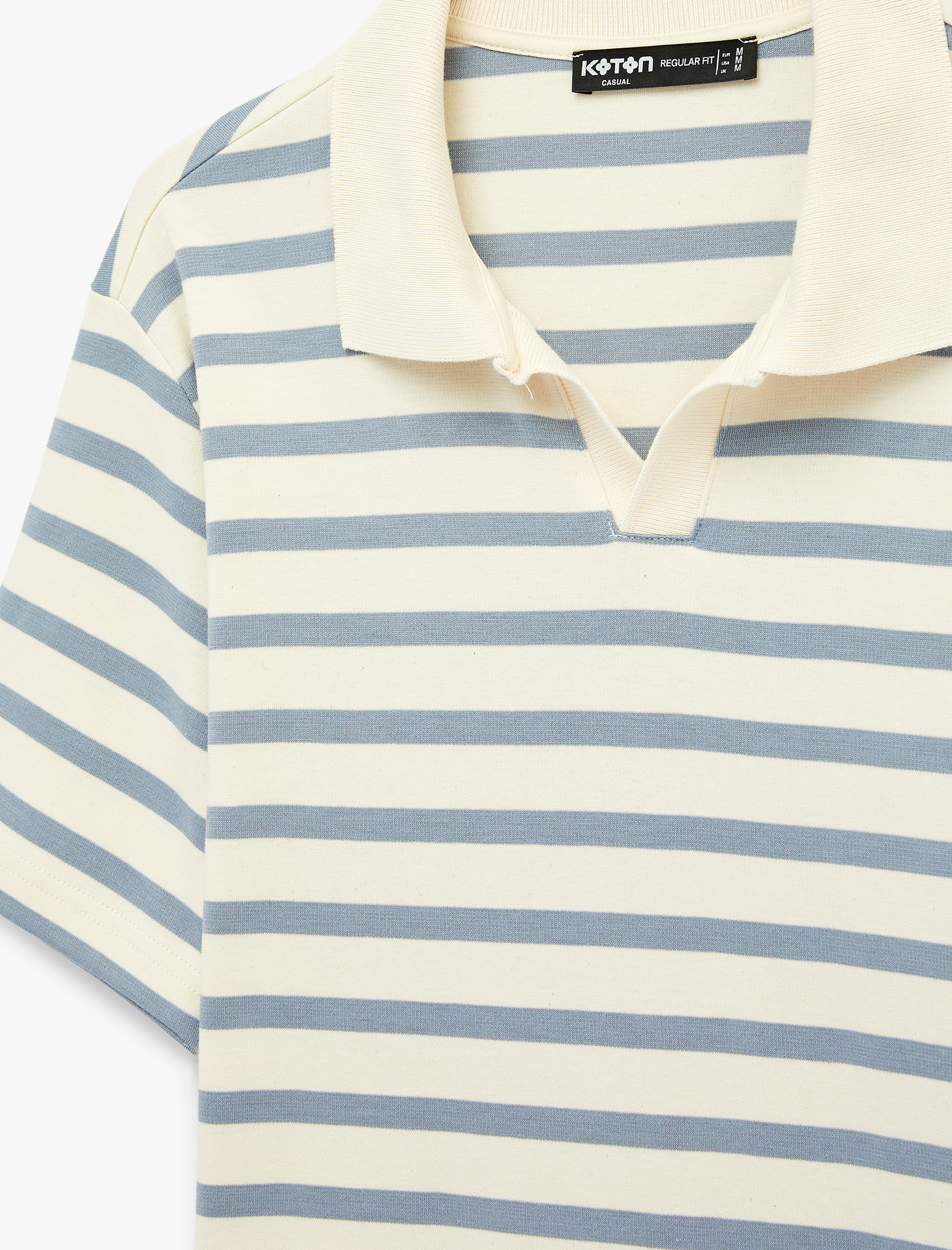   Regular Fit Kısa Kollu Polo Yaka Çizgili Tişört