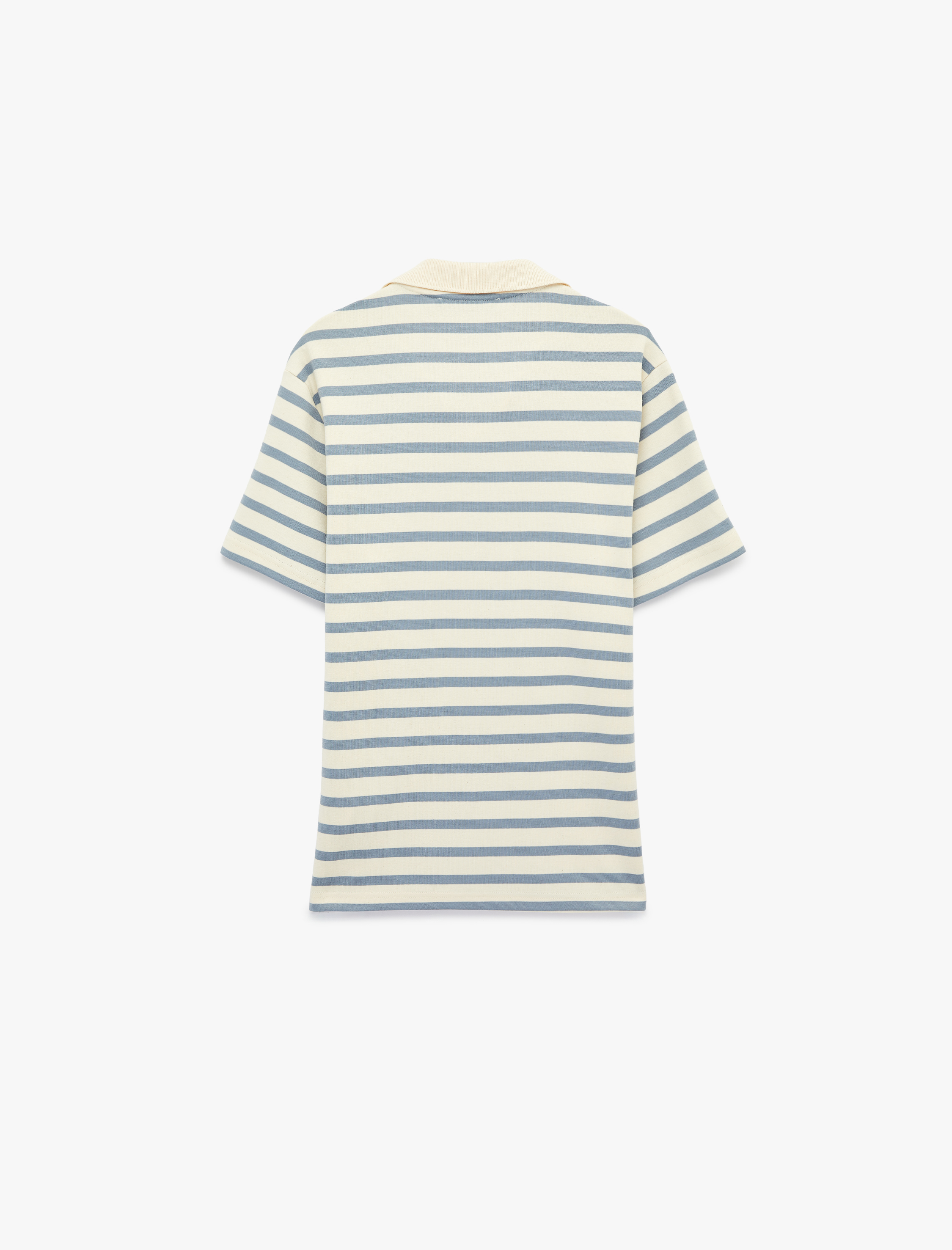   Regular Fit Kısa Kollu Polo Yaka Çizgili Tişört