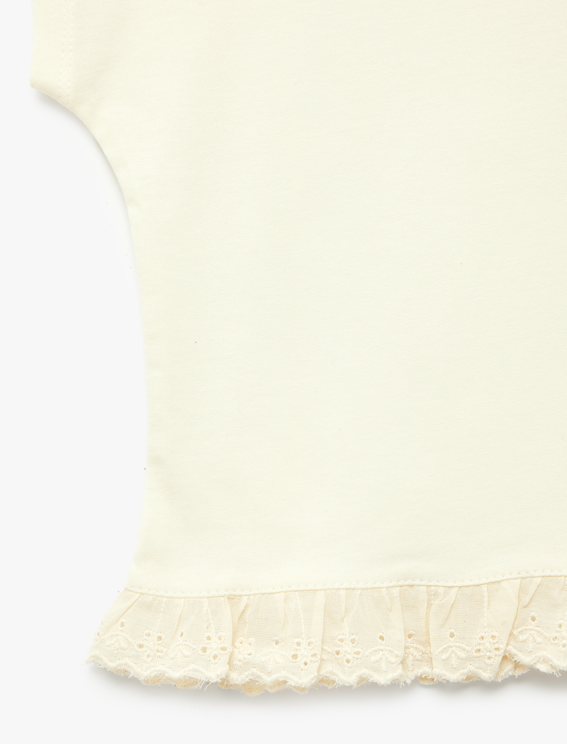  Kız Bebek Bisiklet Yaka Baskı Detaylı Kolsuz Pamuklu Tişört