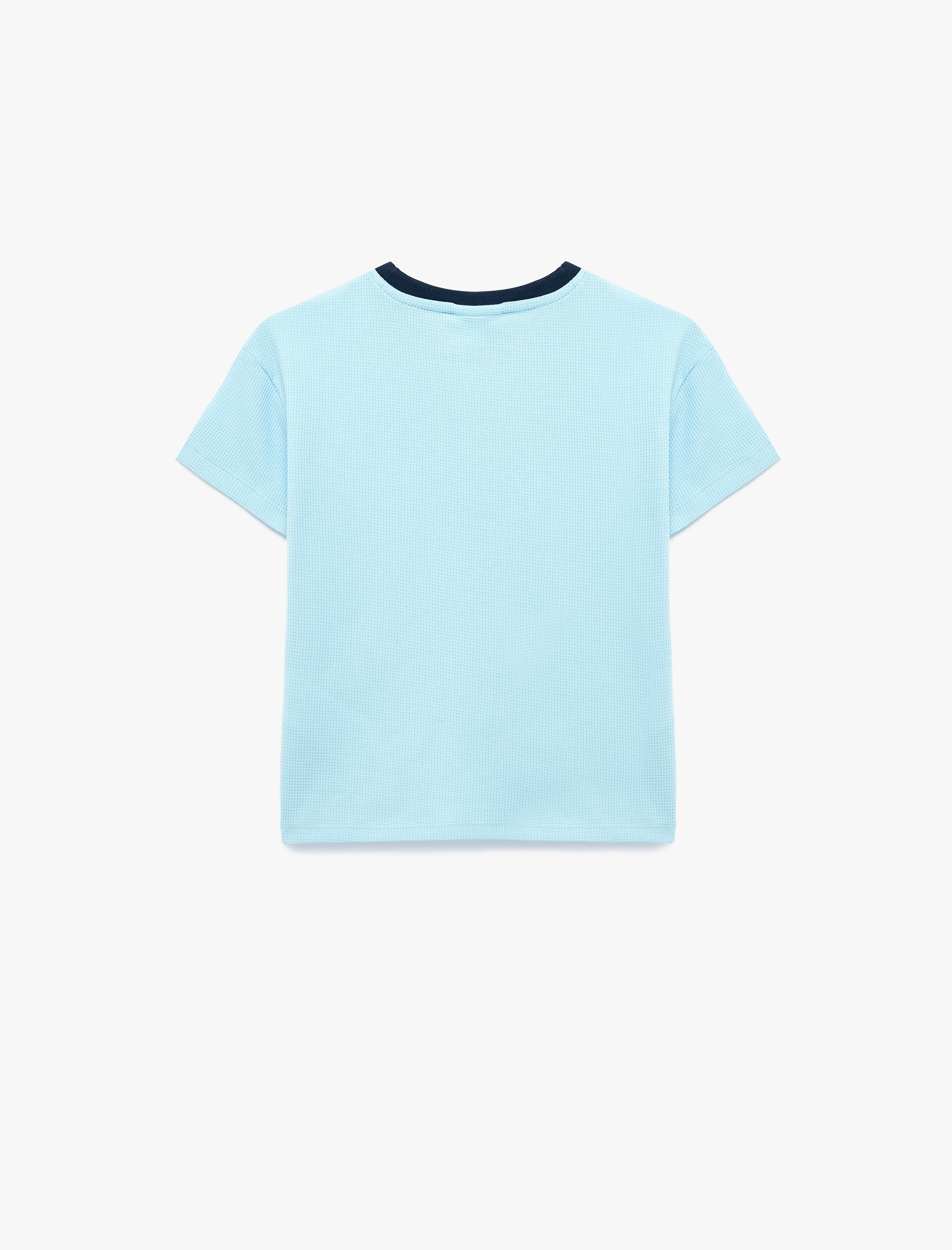  Erkek Bebek Pamuklu Baskı Detaylı Bisiklet Yaka Kısa Kollu Tişört