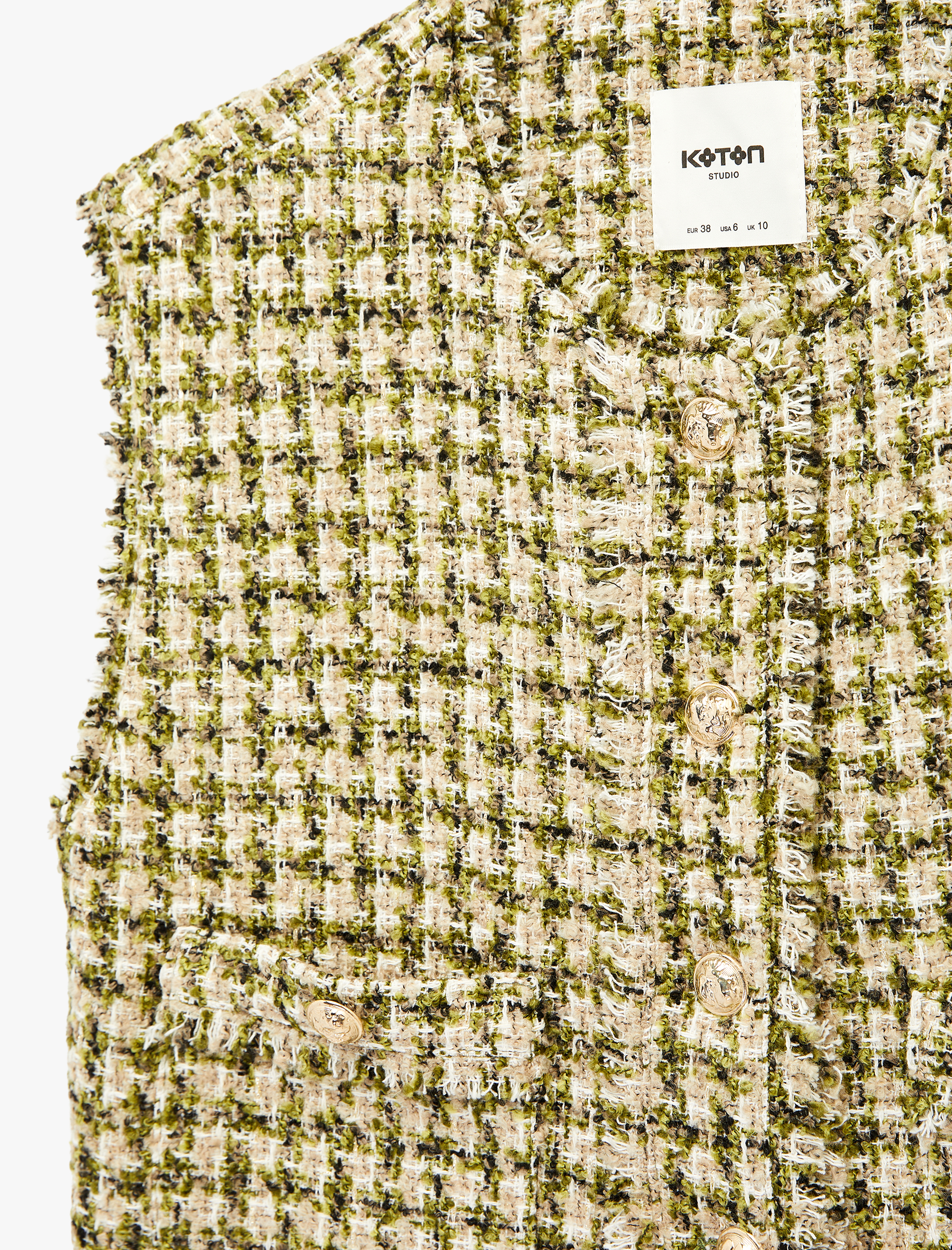   Bisiklet Yaka Kolsuz Düğmeli Cep Detaylı Tüvit Yelek