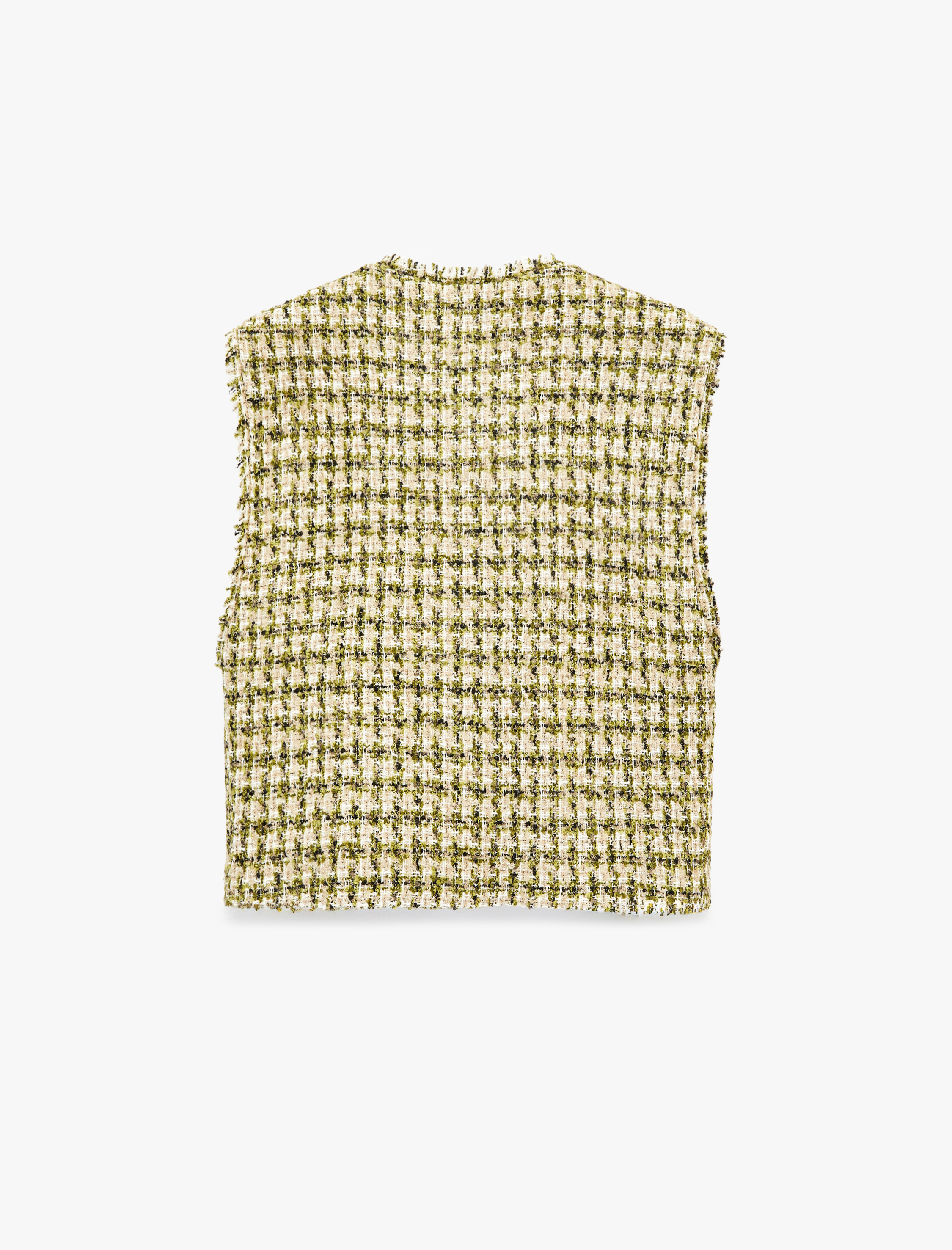   Bisiklet Yaka Kolsuz Düğmeli Cep Detaylı Tüvit Yelek