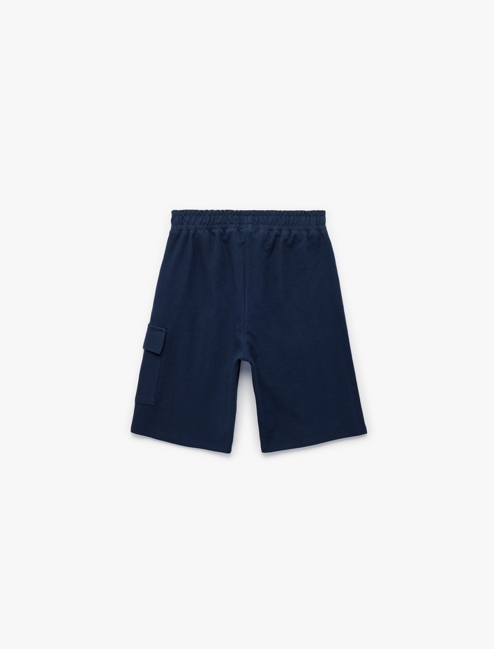 Erkek Çocuk Pamuklu Kapaklı Cepli Rahat Kesim Kargo Şort