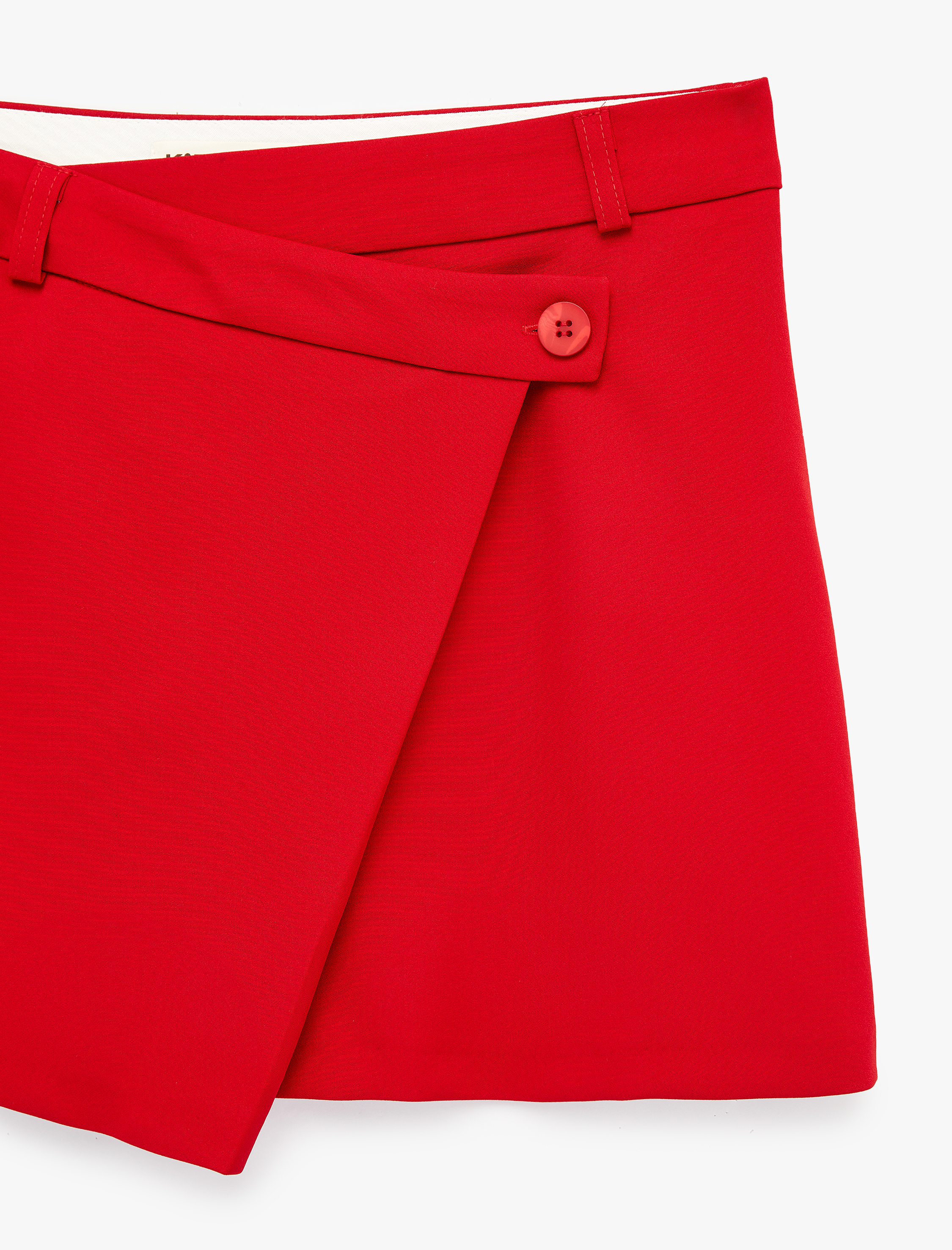   Asimetrik Kruvaze Mini Şort Etek