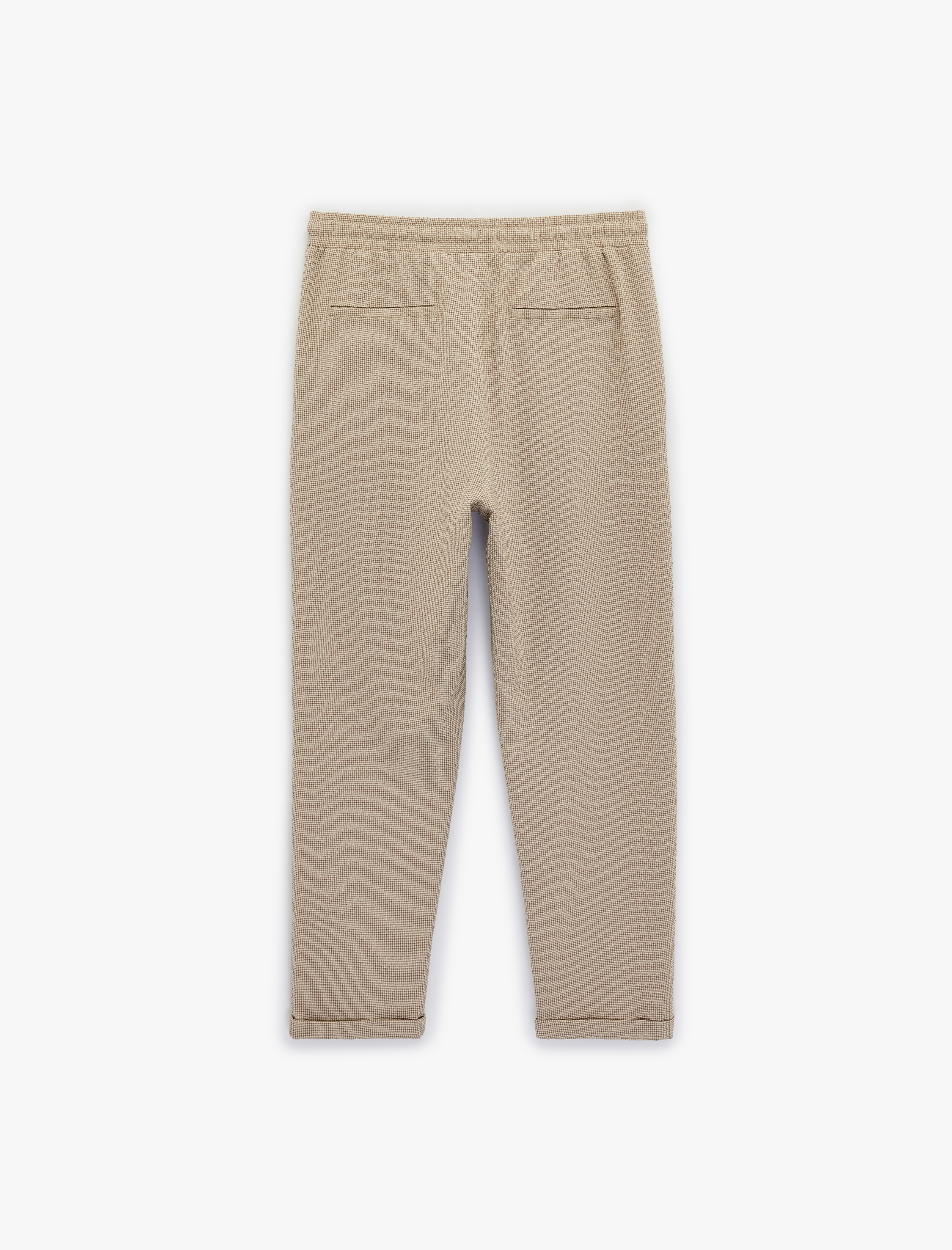   Duble Paça Cepli Viskon Karışımlı Beli Bağcıklı Pantolon