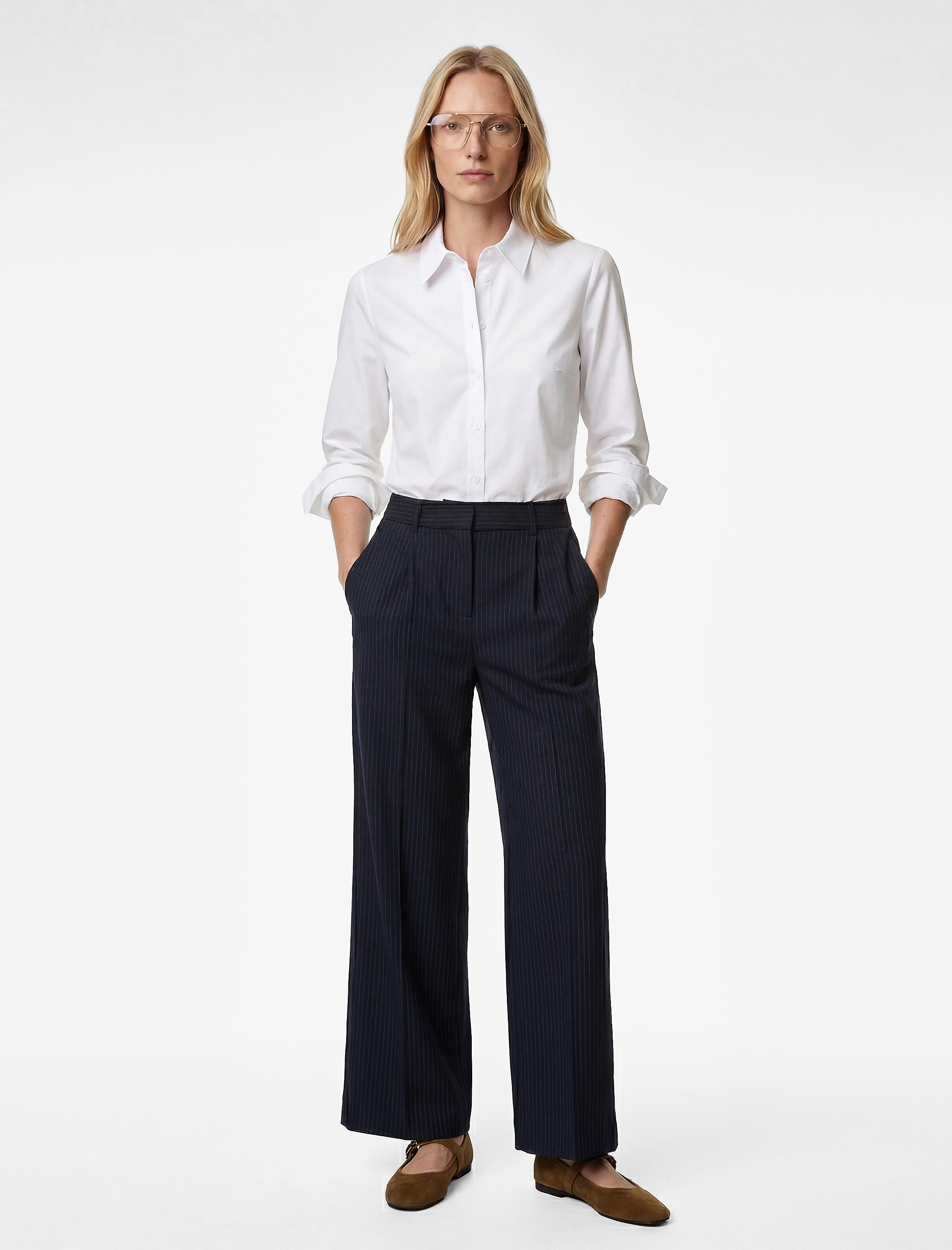   Regular Fit Uzun Kollu Düğmeli Klasik Yaka Poplin Gömlek