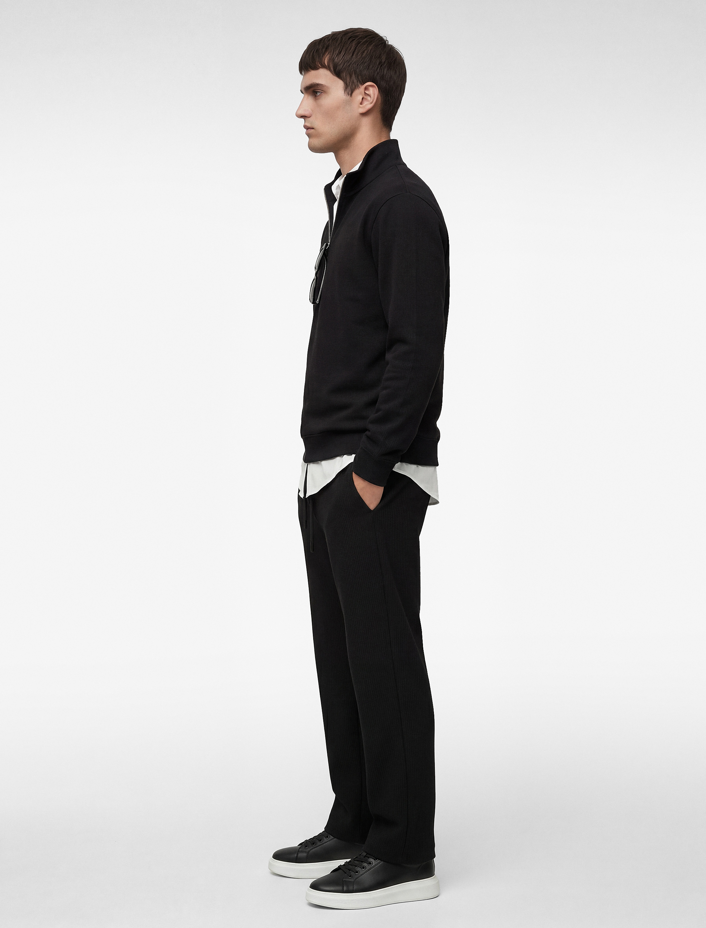   Regular Fit Dokulu Cepli Pamuklu Eşofman Altı