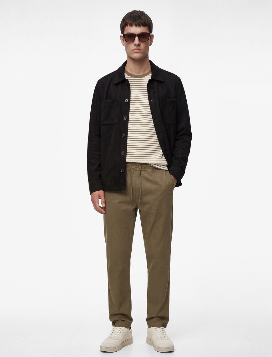 Koton Erkek Regular Fit Pamuklu Cepli Gabardin Beli Bağcıklı Pantolon