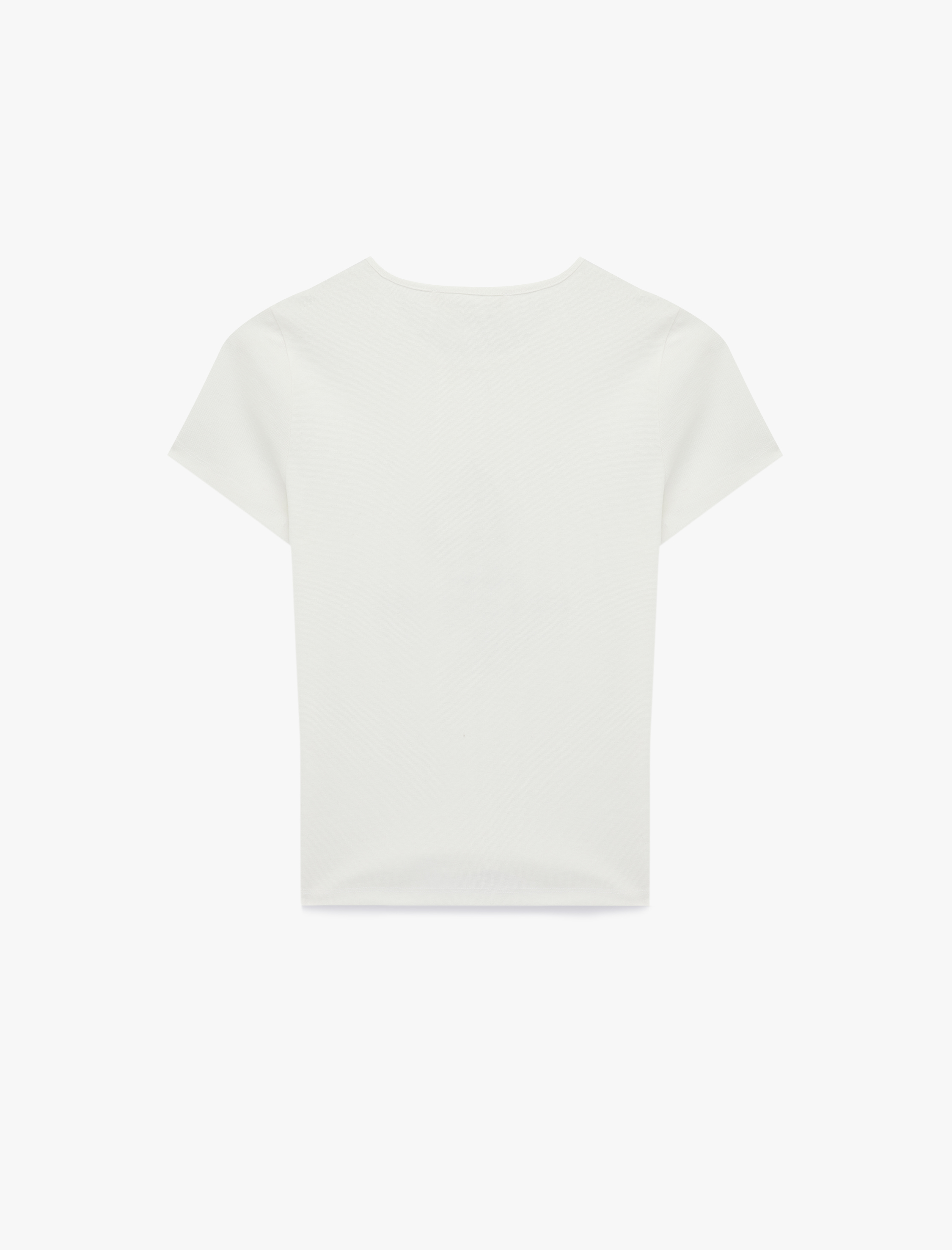   Slim Fit Pamuklu Kısa Kollu Bisiklet Yaka Köpek Baskılı Tişört