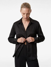 Regular Fit Uzun Kollu Klasik Yaka Düğmeli Saten Gömlek