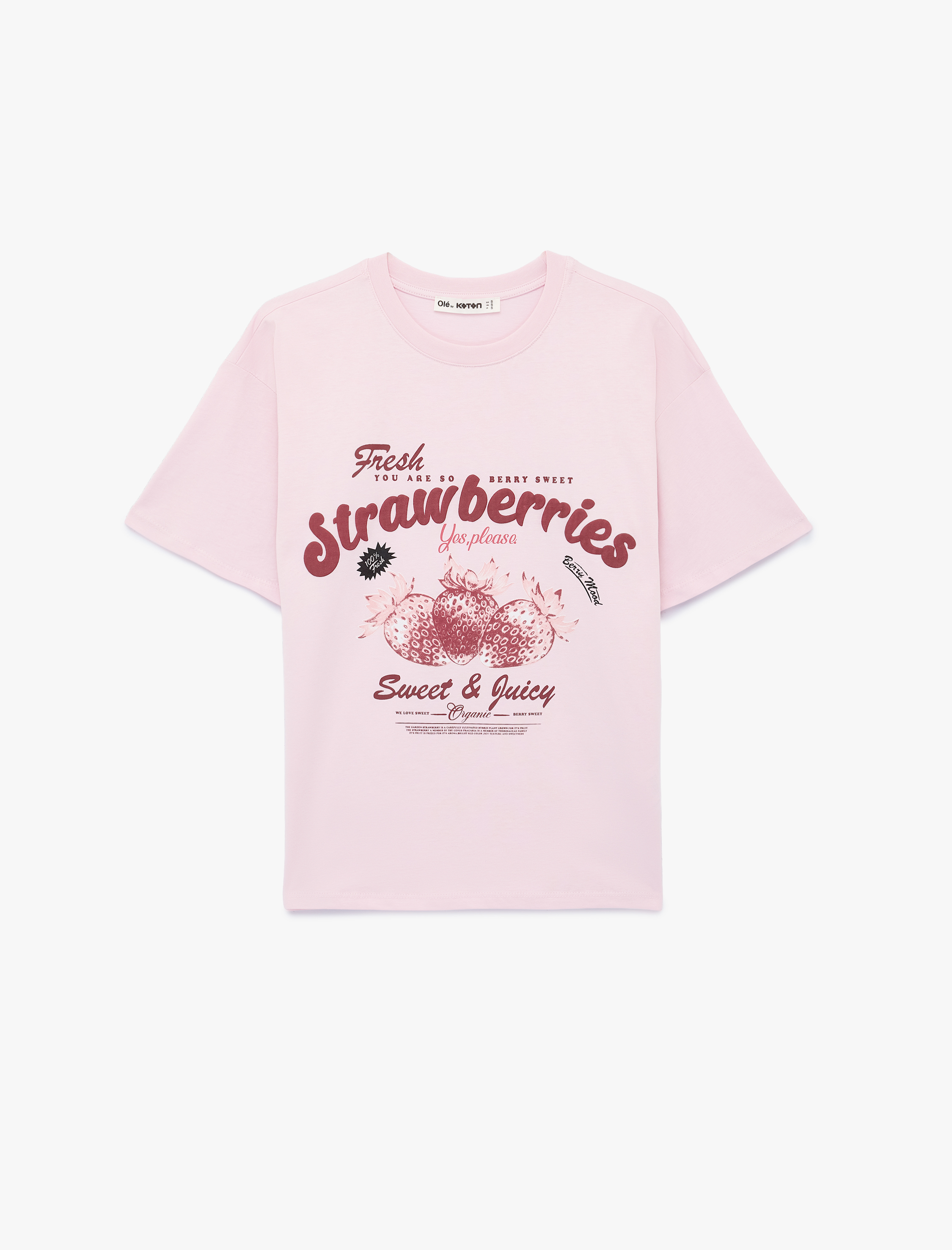   Pamuklu Kısa Kollu Baskılı Bisiklet Yaka Tişört