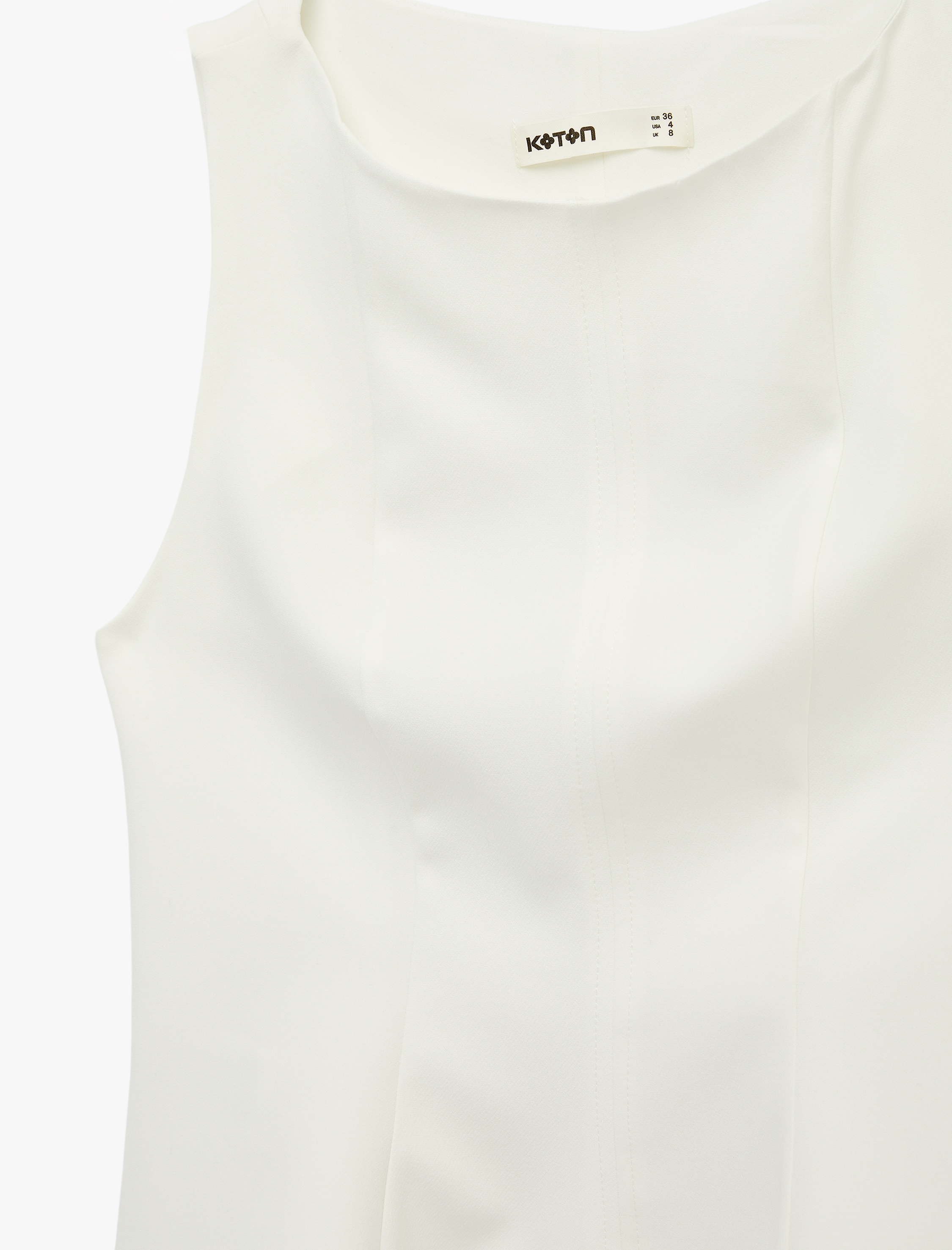   Slim Fit Bisiklet Yaka Peplum Kesim Kolsuz Bluz