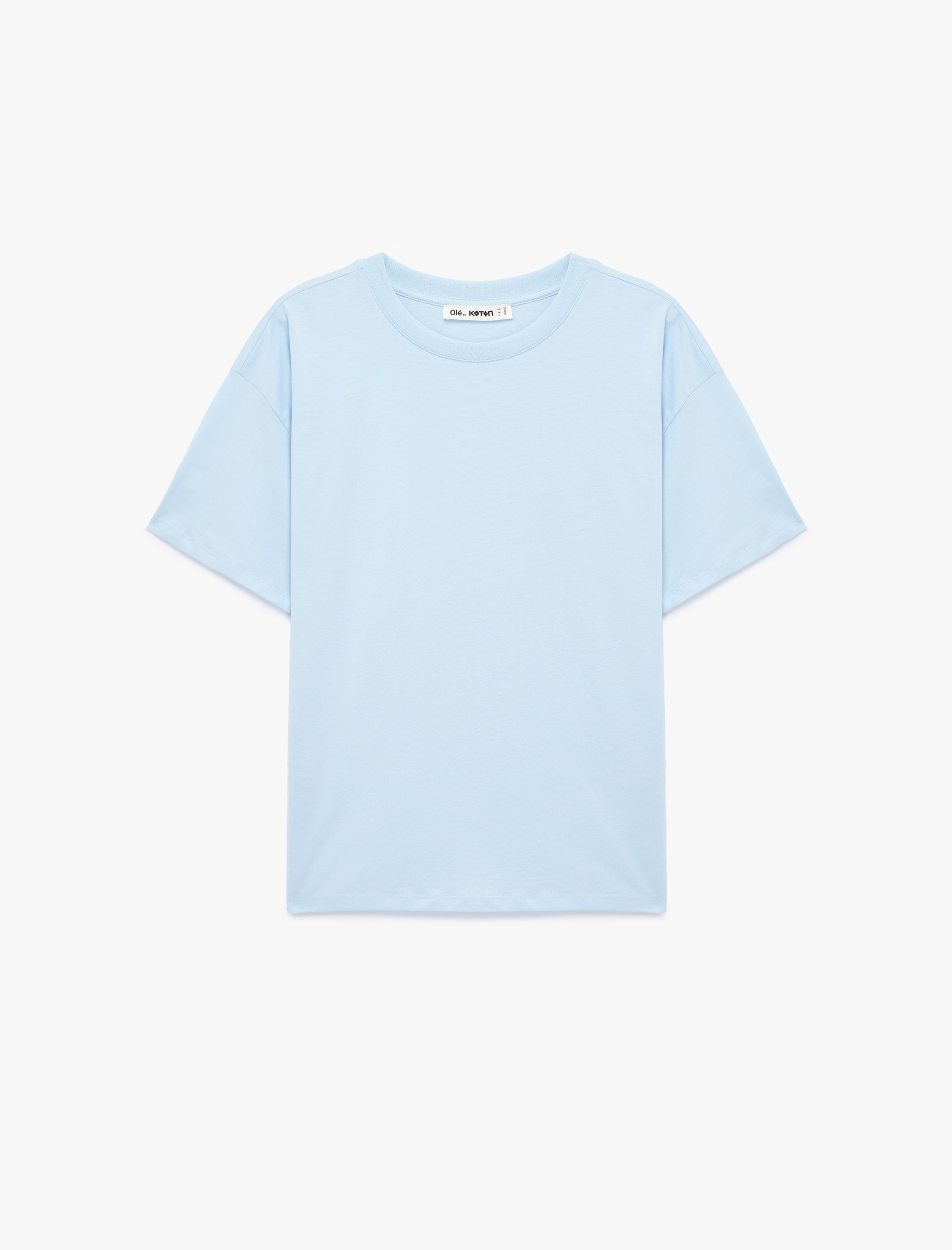   Rahat Kalıp Kısa Kollu Bisiklet Yaka Pamuklu Basic Tişört