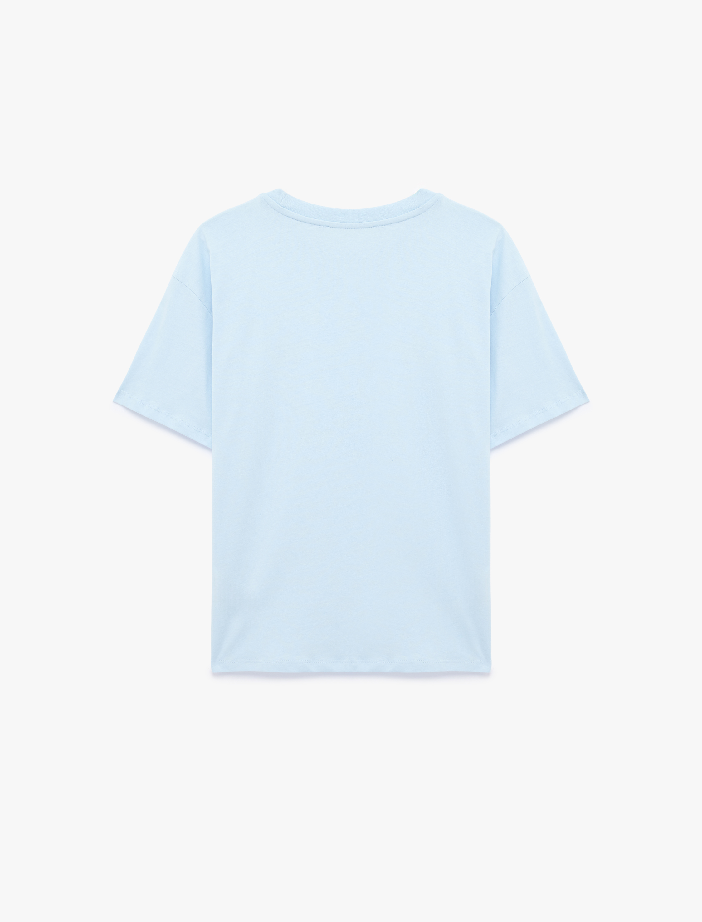   Rahat Kalıp Kısa Kollu Bisiklet Yaka Pamuklu Basic Tişört