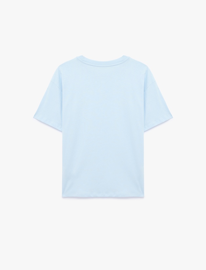  Rahat Kalıp Kısa Kollu Bisiklet Yaka Pamuklu Basic Tişört