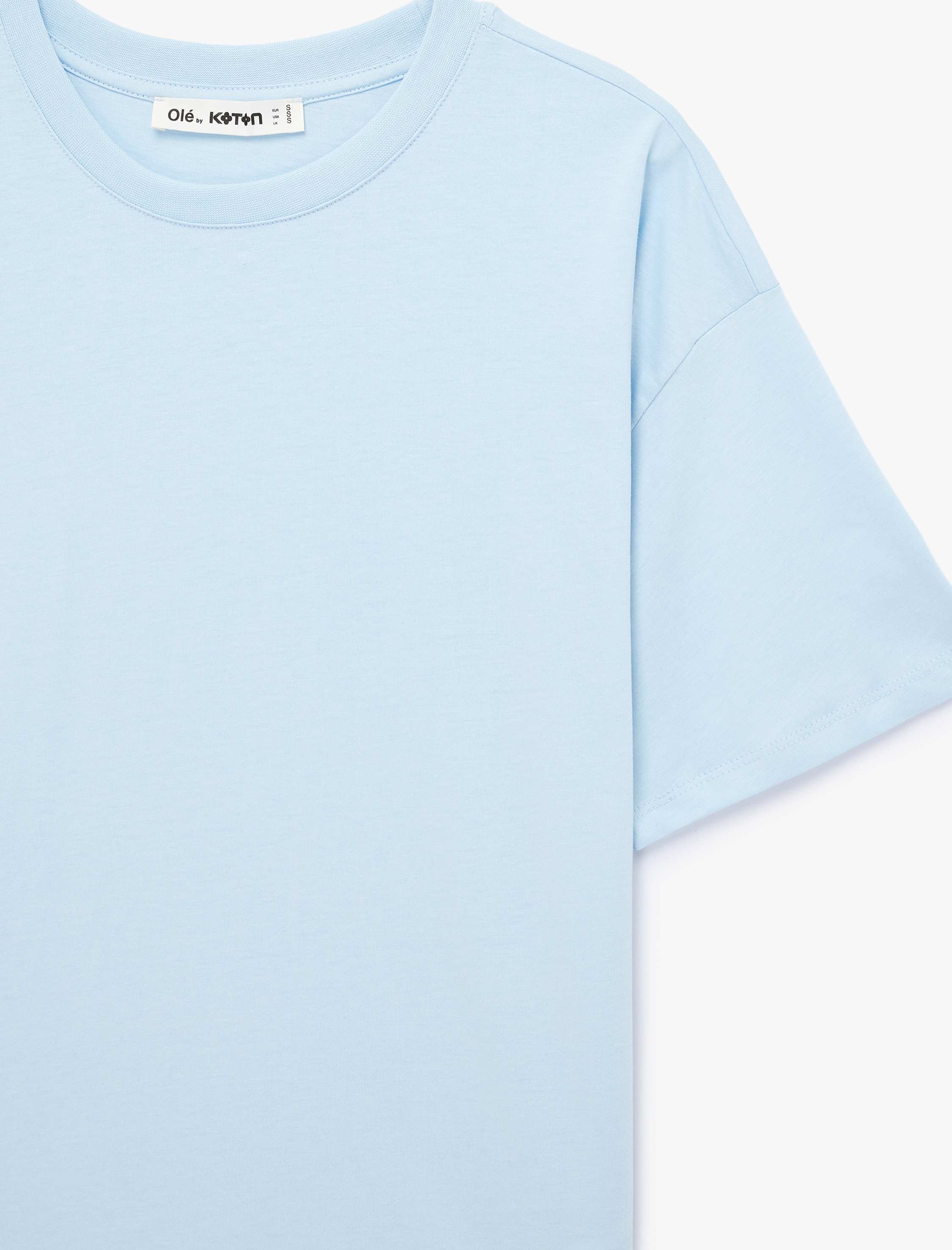   Rahat Kalıp Kısa Kollu Bisiklet Yaka Pamuklu Basic Tişört