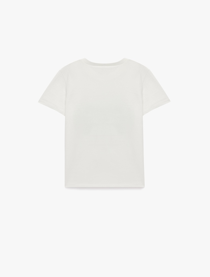 Erkek Çocuk Pamuklu Bisiklet Yaka Kısa Kollu Baskılı Tişört