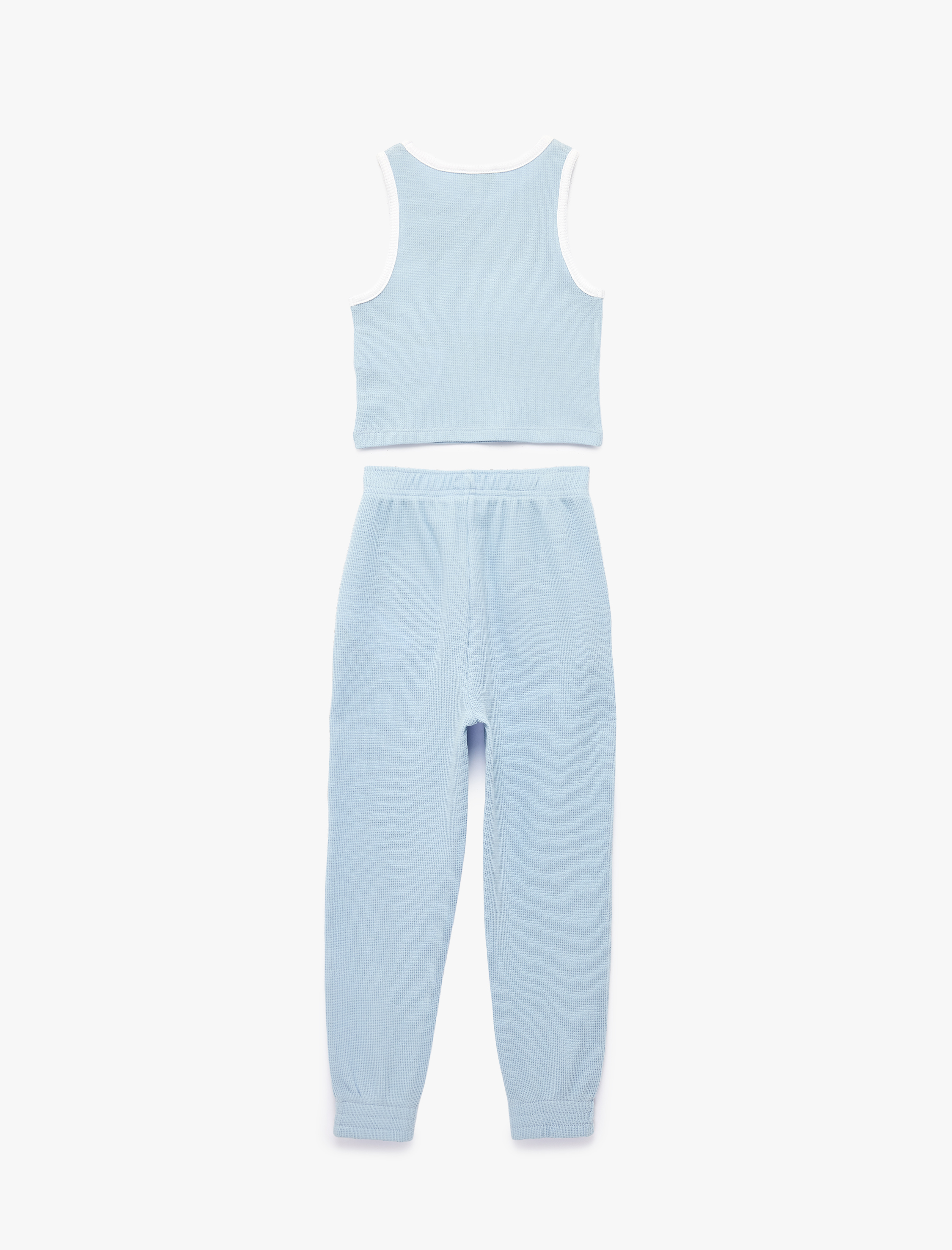  Kız Çocuk Pamuklu Bisiklet Yaka Atlet ve Eşofman Altı - 2'li Takım