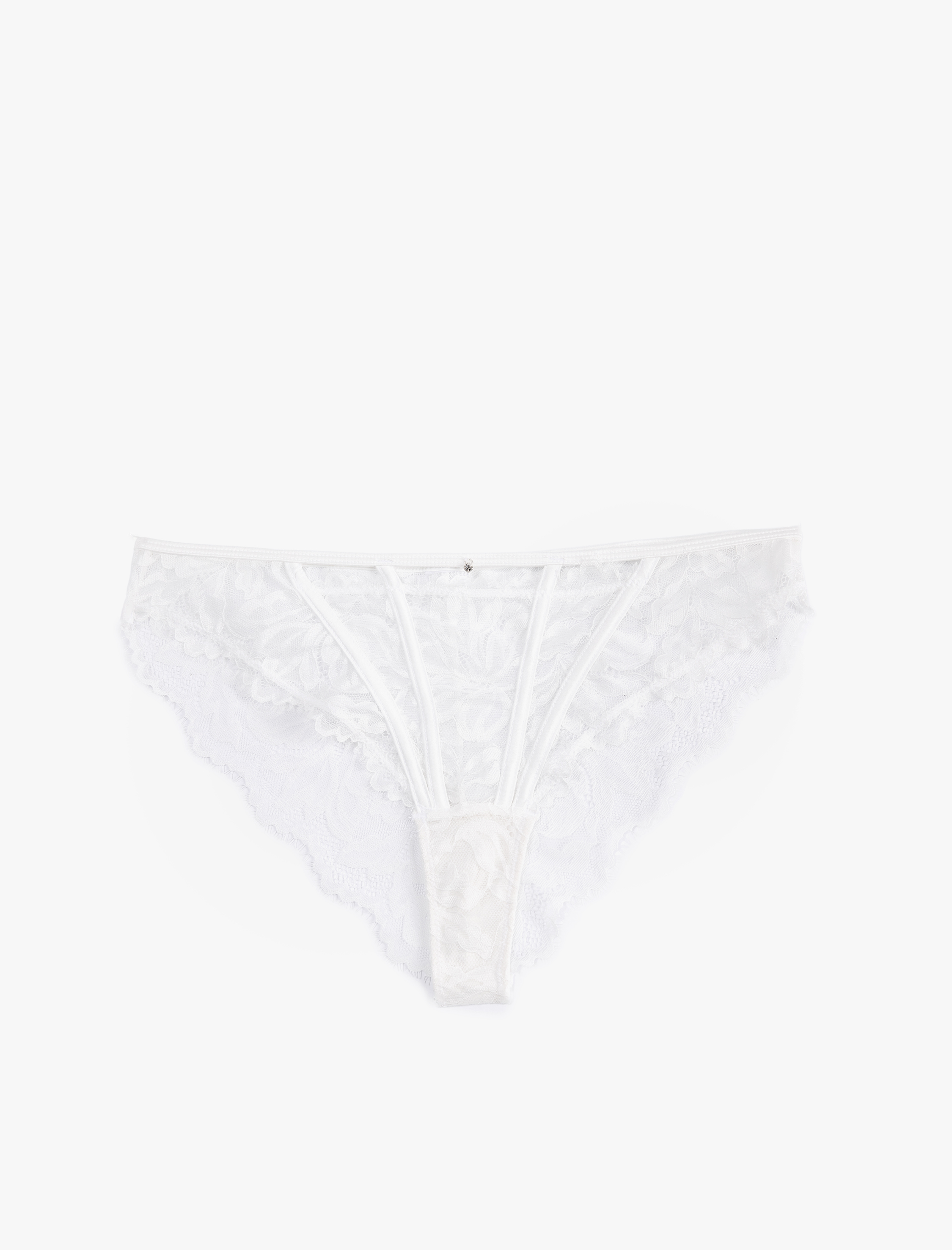   Metal Aksesuarlı Dantelli Brazilian Külot