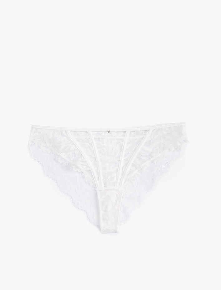  Metal Aksesuarlı Dantelli Brazilian Külot