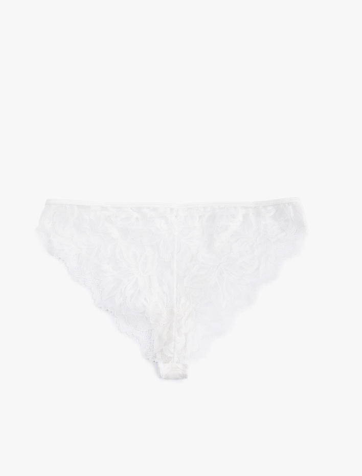  Metal Aksesuarlı Dantelli Brazilian Külot