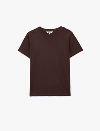 Regular Fit Pamuklu Kısa Kollu Bisiklet Yaka Basic Tişört