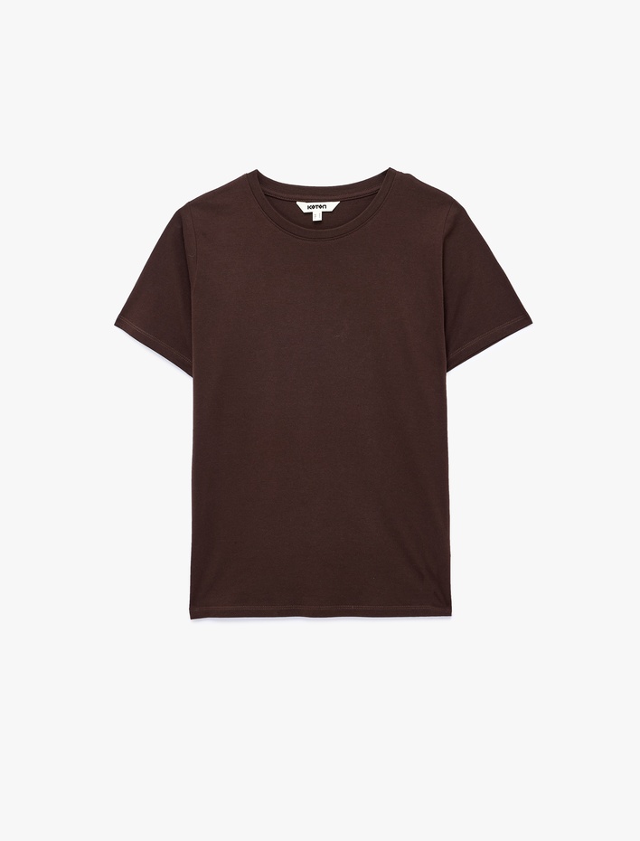  Regular Fit Pamuklu Kısa Kollu Bisiklet Yaka Basic Tişört