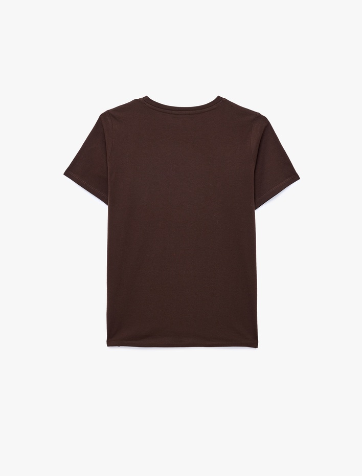  Regular Fit Pamuklu Kısa Kollu Bisiklet Yaka Basic Tişört