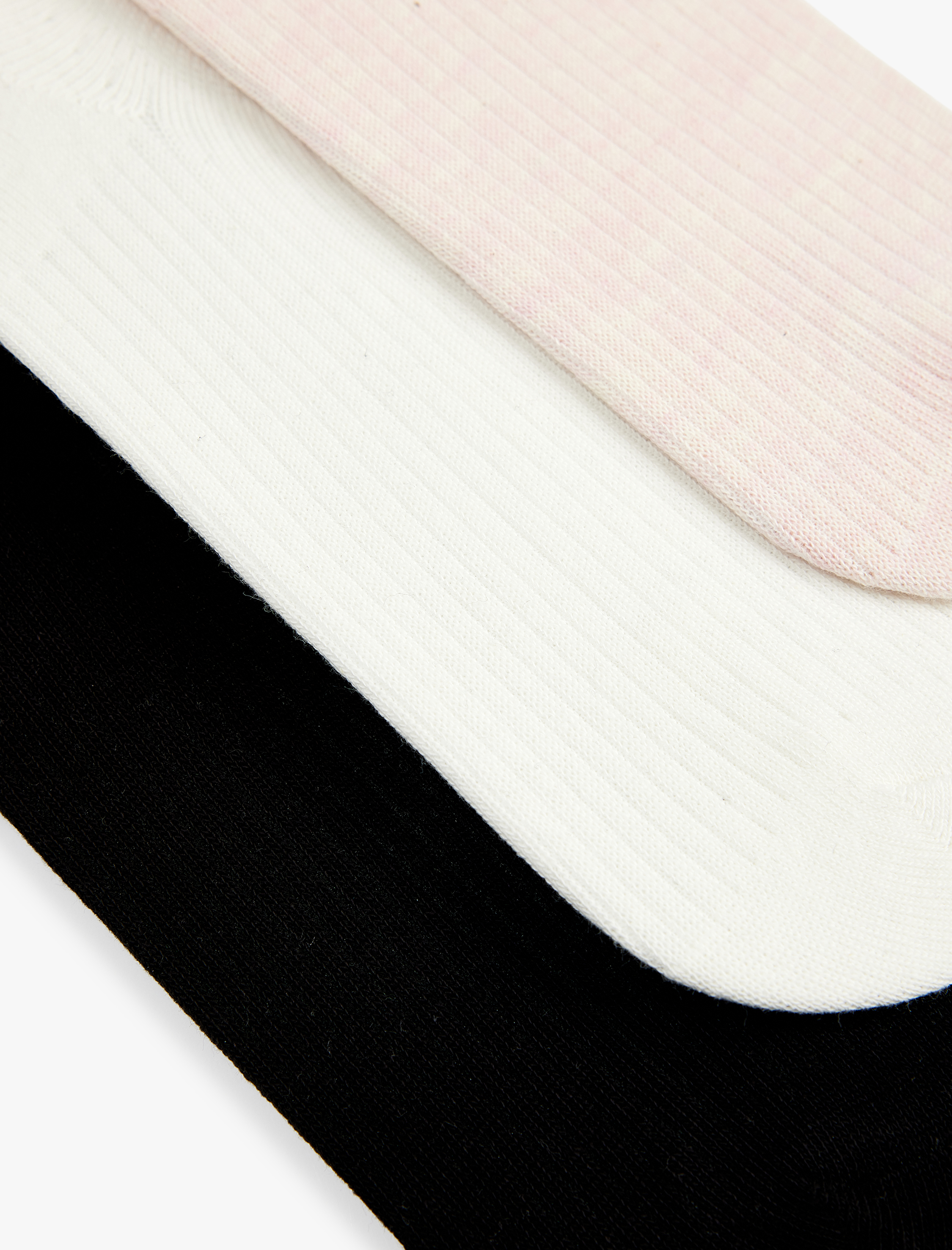  Kadın Çok Renkli Pamuklu 3'lü Görünmez Çorap Seti