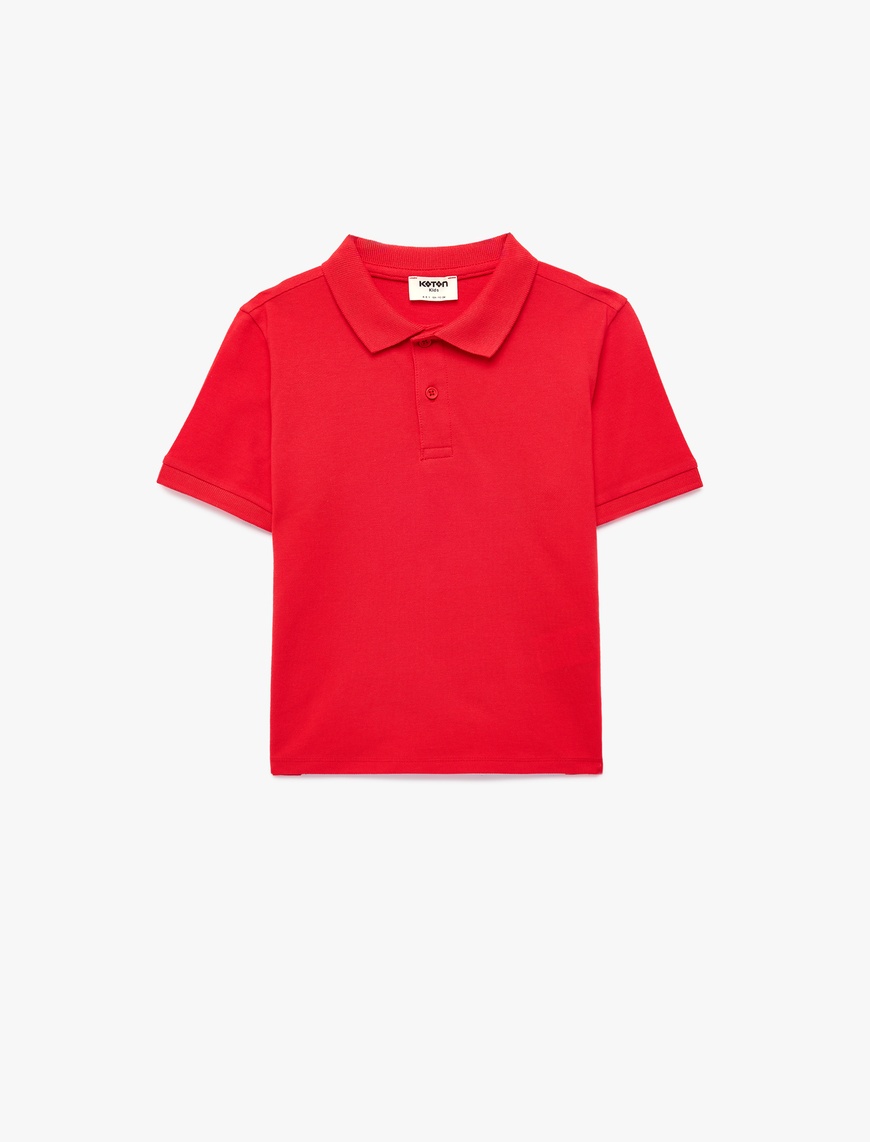Koton Pamuklu Düğmeli Kısa Kollu Basic Polo Yaka T-Shirt
