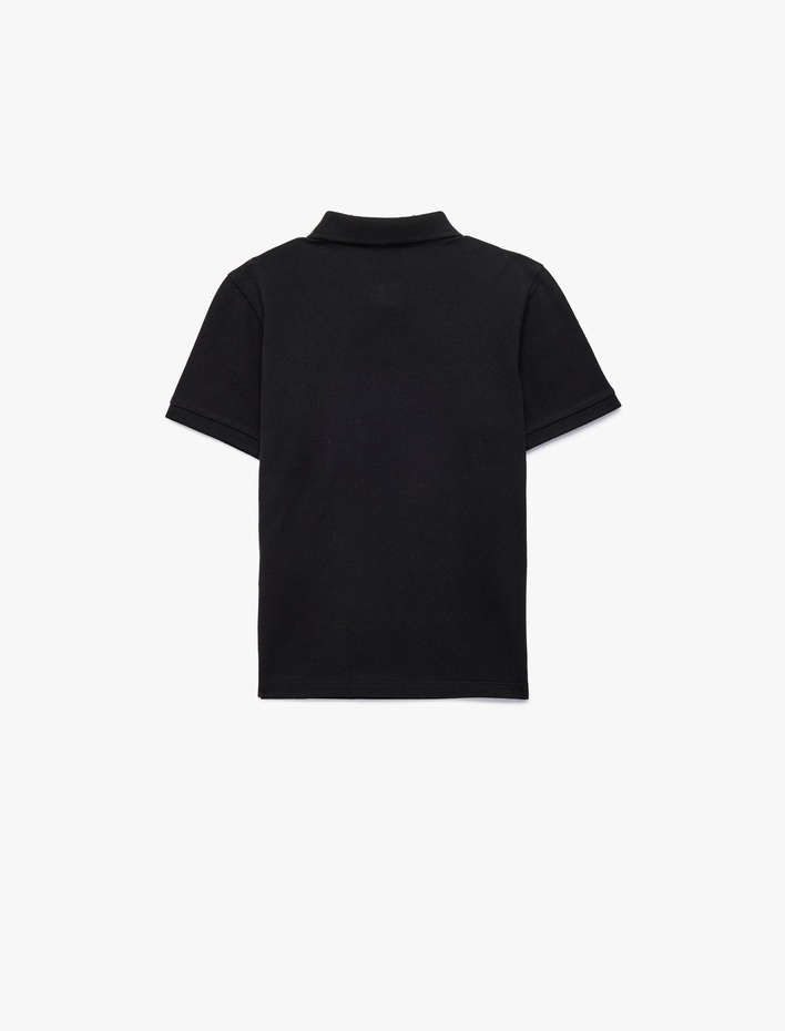 Erkek Çocuk Pamuklu Düğmeli Kısa Kollu Basic Polo Yaka Tişört