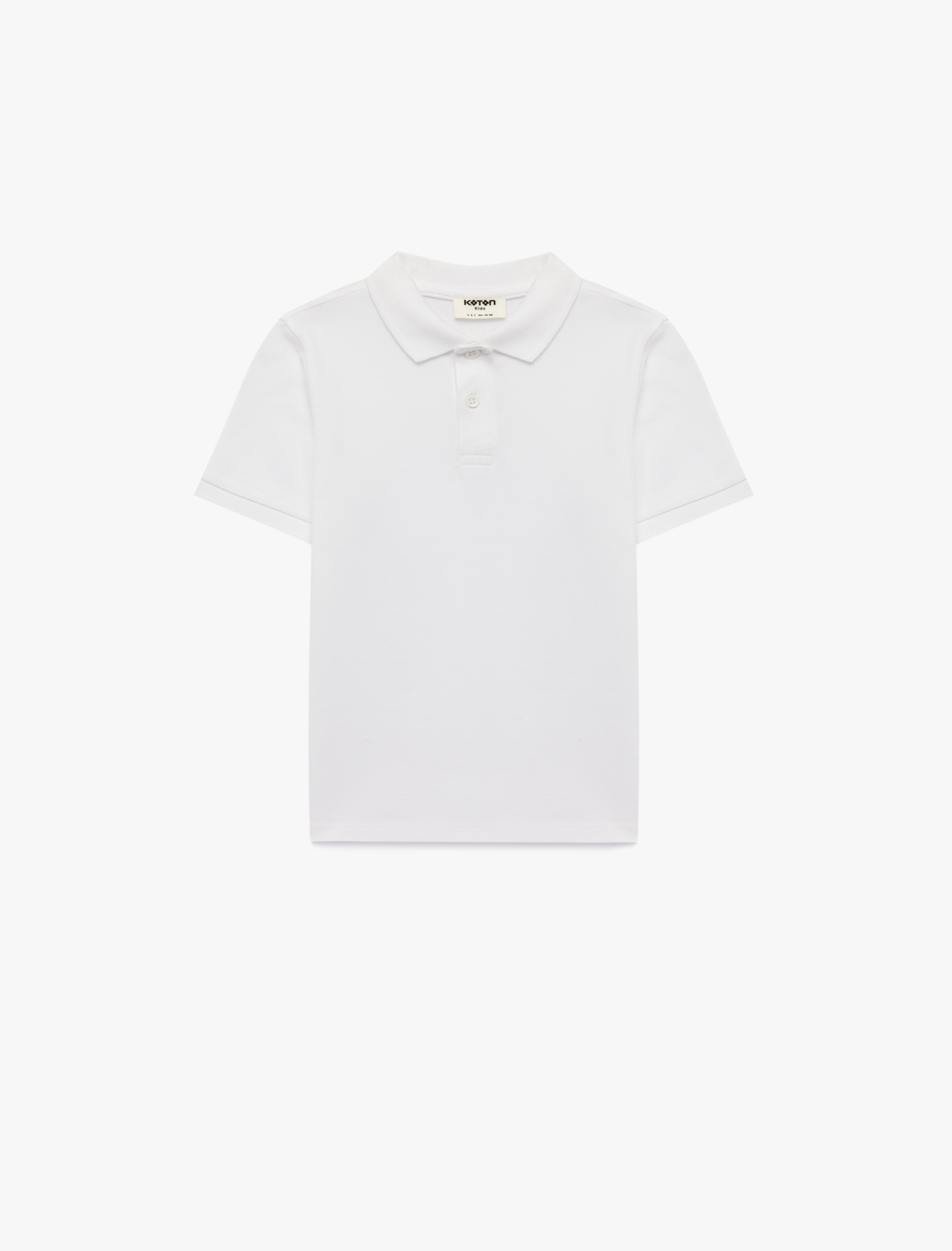  Erkek Çocuk Pamuklu Düğmeli Kısa Kollu Basic Polo Yaka Tişört